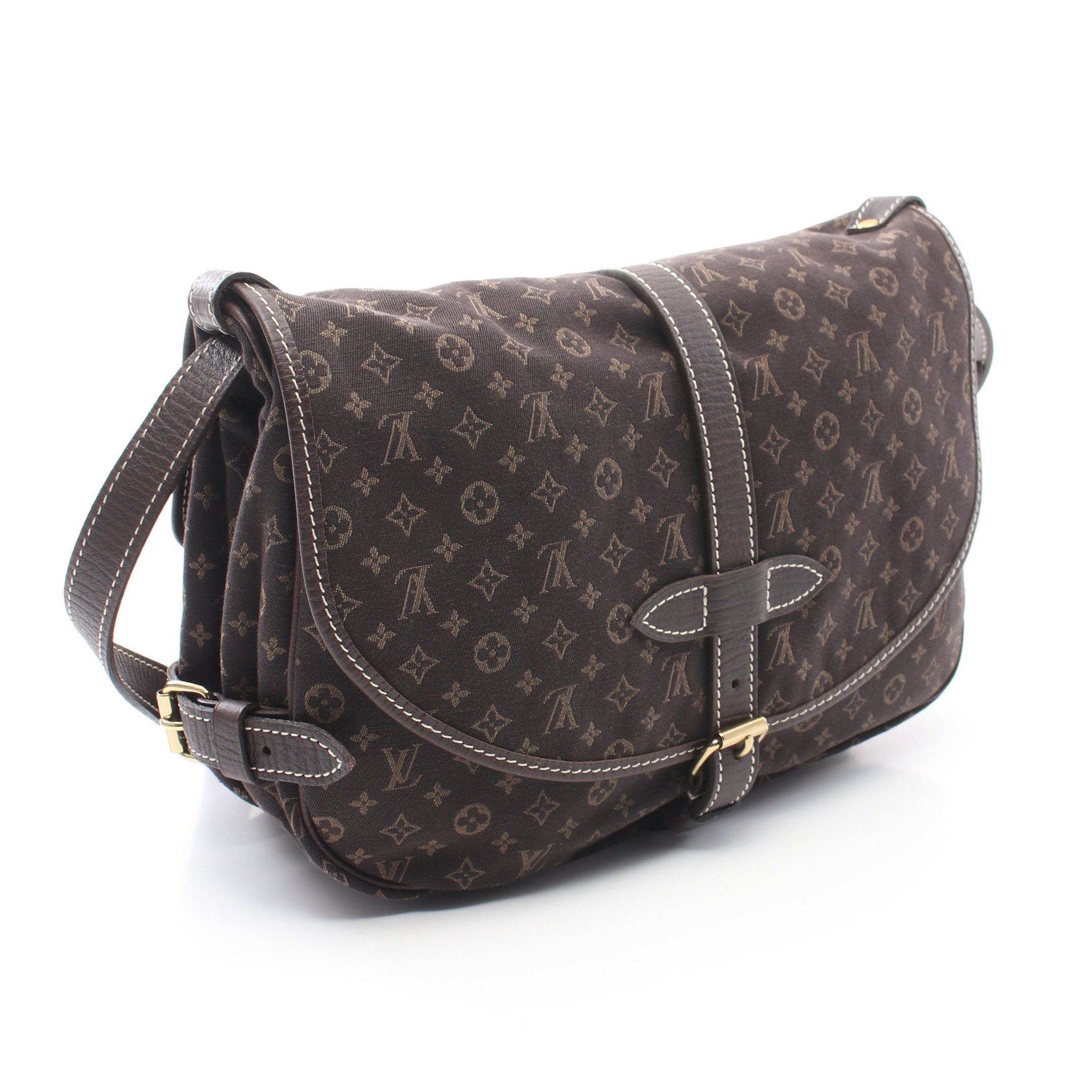 Louis Vuitton Louis Vuitton Saumur Monogram Mini Run Ebene Shoulder Bag Canvas Leather Dark Brown Size ONE SIZE - 2 Thumbnail