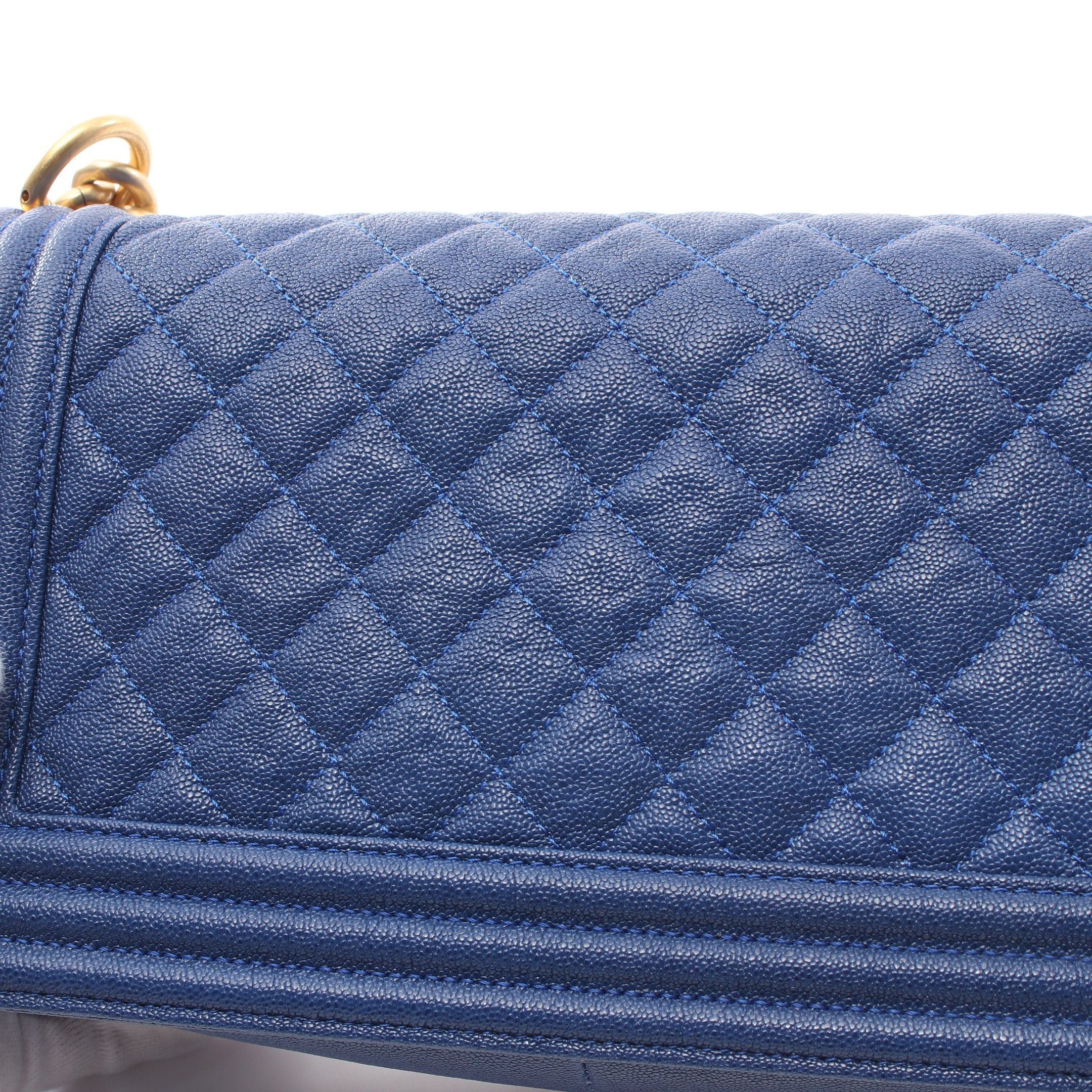 Chanel Chanel Boy Chanel Chain Shoulder Bag Caviar Skin Dark Blue Gold Hardware Size ONE SIZE - 7 Thumbnail