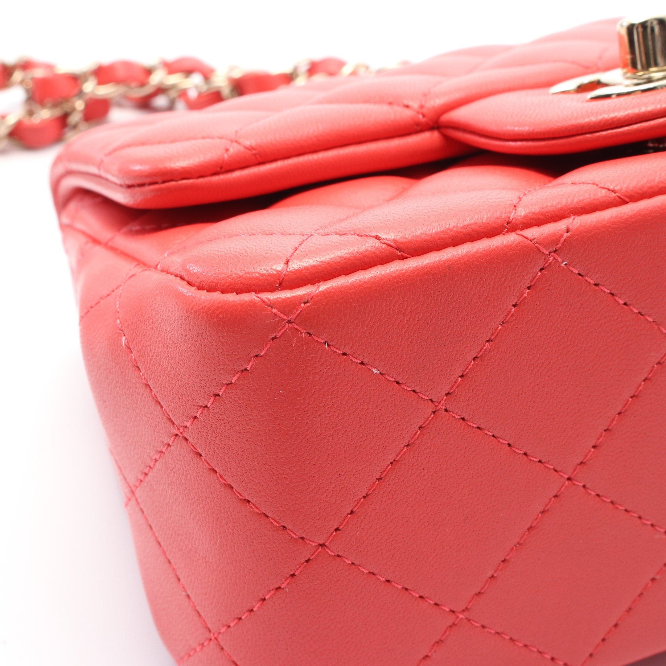 Chanel Chanel Mini Matelasse Chain Shoulder Bag Leather Pink Red Gold Hardware Size ONE SIZE - 7 Thumbnail