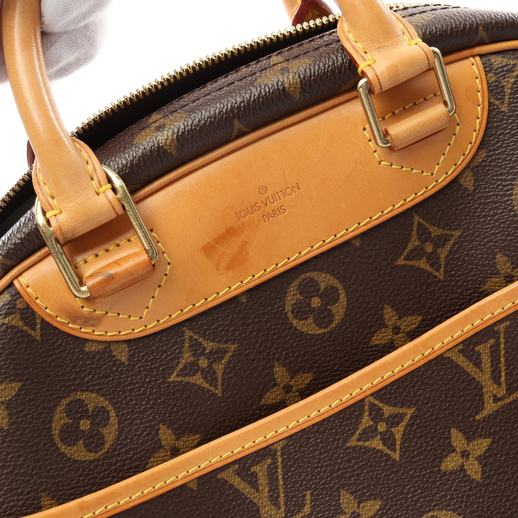 Louis Vuitton Louis Vuitton Trouville Monogram Handbag Leather Brown Size ONE SIZE - 9 Thumbnail