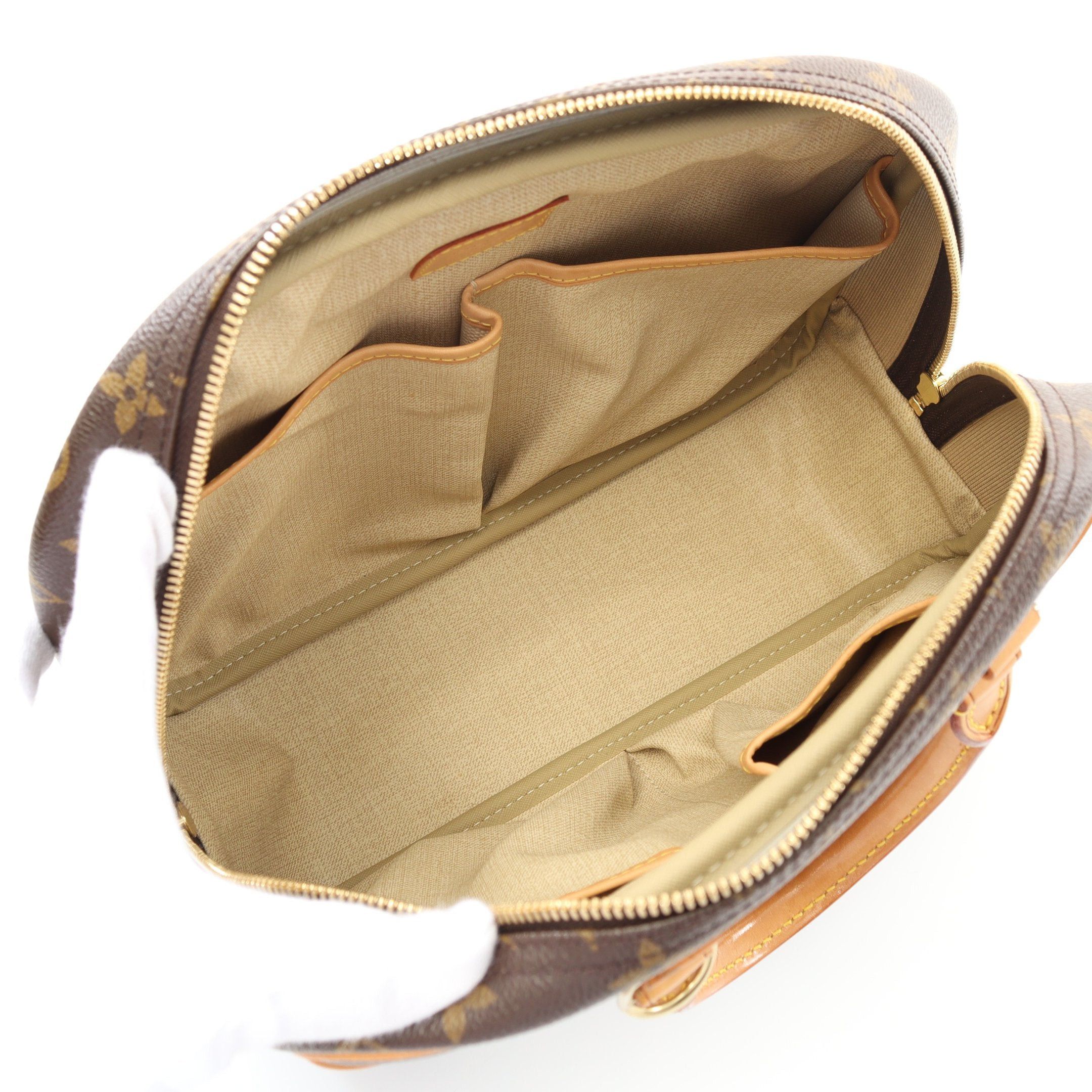 Louis Vuitton Louis Vuitton Trouville Monogram Handbag Leather Brown Size ONE SIZE - 3 Thumbnail