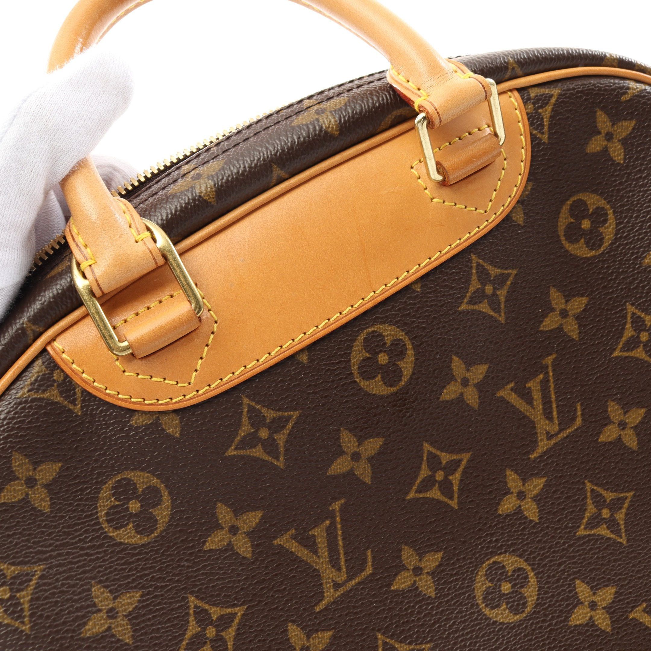 Louis Vuitton Louis Vuitton Trouville Monogram Handbag Leather Brown Size ONE SIZE - 10 Thumbnail