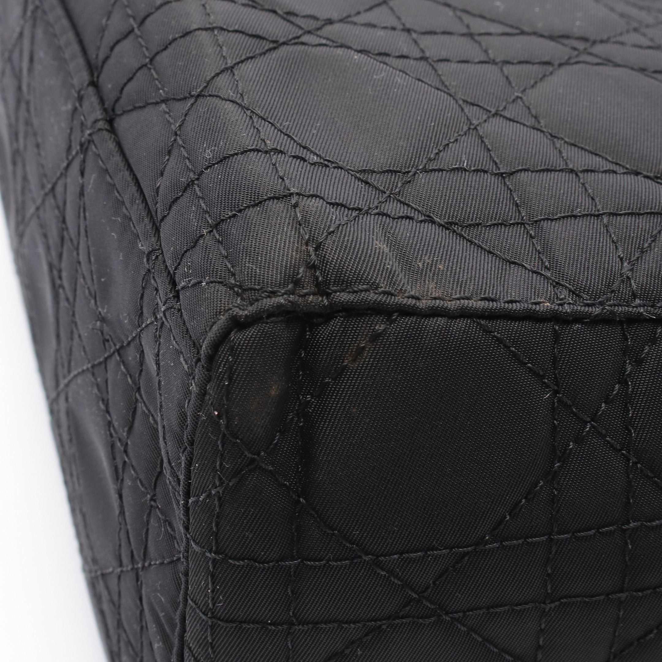 Dior Dior Lady Dior Large Canage Handbag Nylon Leather Black Size ONE SIZE - 6 Thumbnail