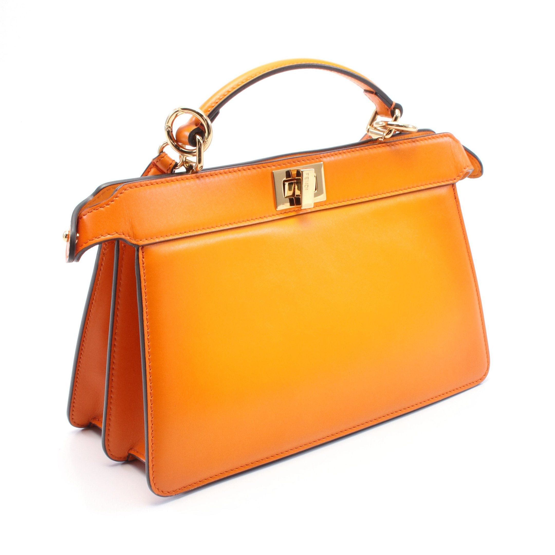 Fendi Fendi Peekaboo Isee U East-West Handbag Leather Orange Size ONE SIZE - 2 Thumbnail