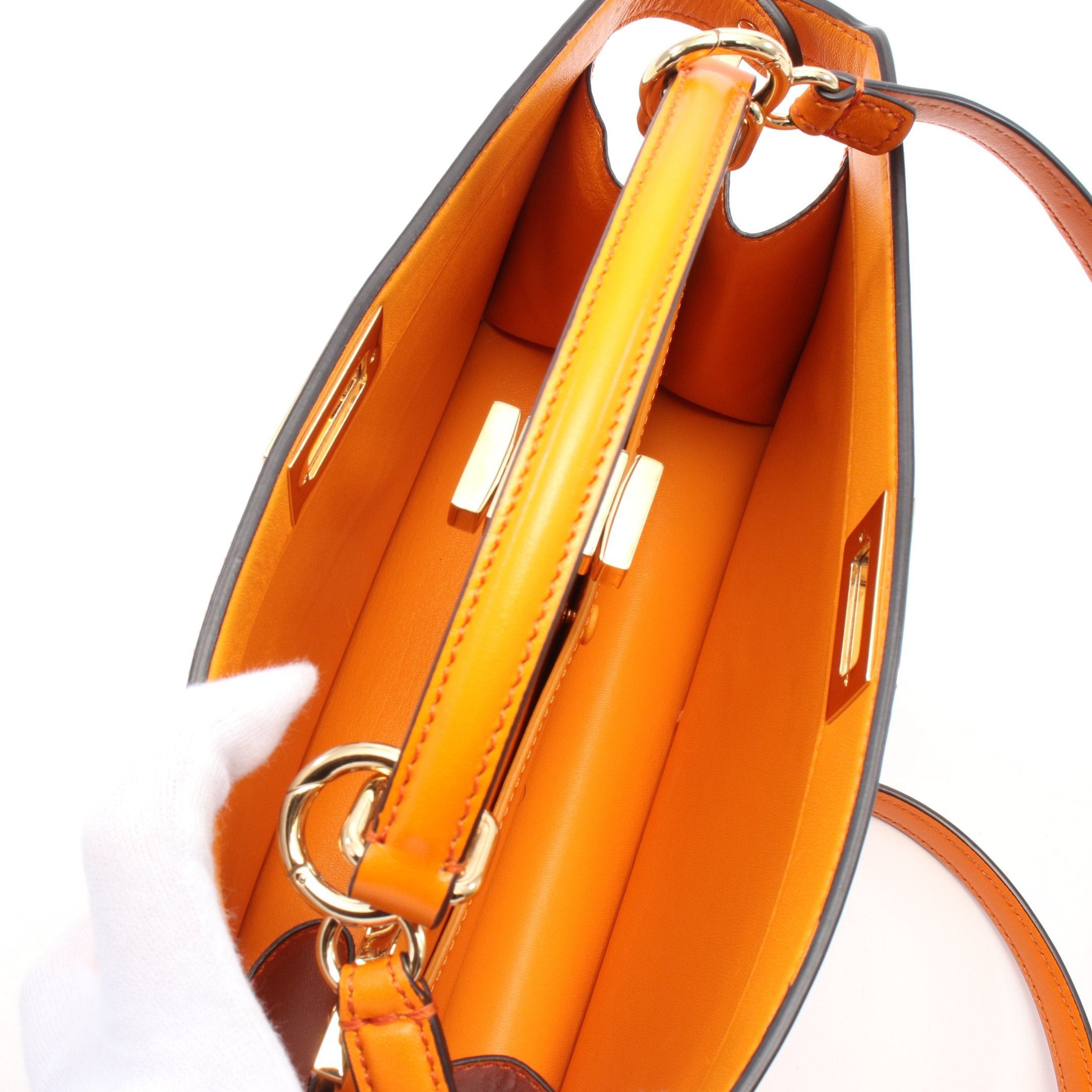 Fendi Fendi Peekaboo Isee U East-West Handbag Leather Orange Size ONE SIZE - 3 Thumbnail