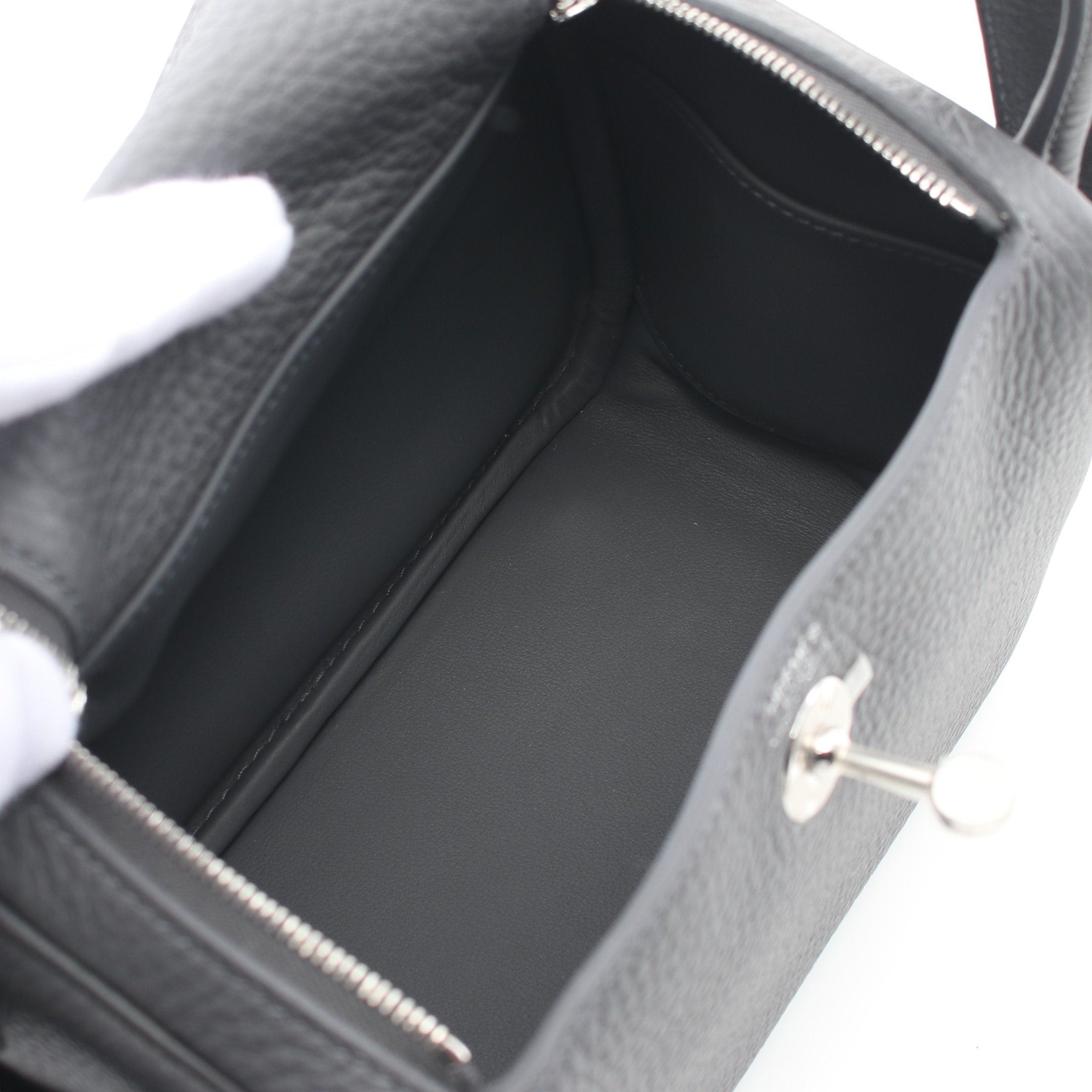 Hermes Hermes Lindy Mini Grimist Shoulder Bag Clemence Leather Gray Silver Hardware Double Engraved Size ONE SIZE - 3 Thumbnail