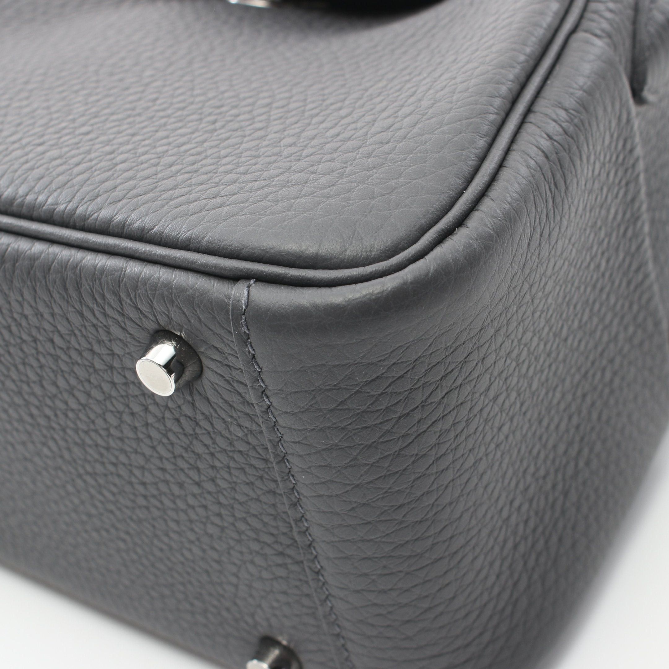 Hermes Hermes Lindy Mini Grimist Shoulder Bag Clemence Leather Gray Silver Hardware Double Engraved Size ONE SIZE - 6 Thumbnail