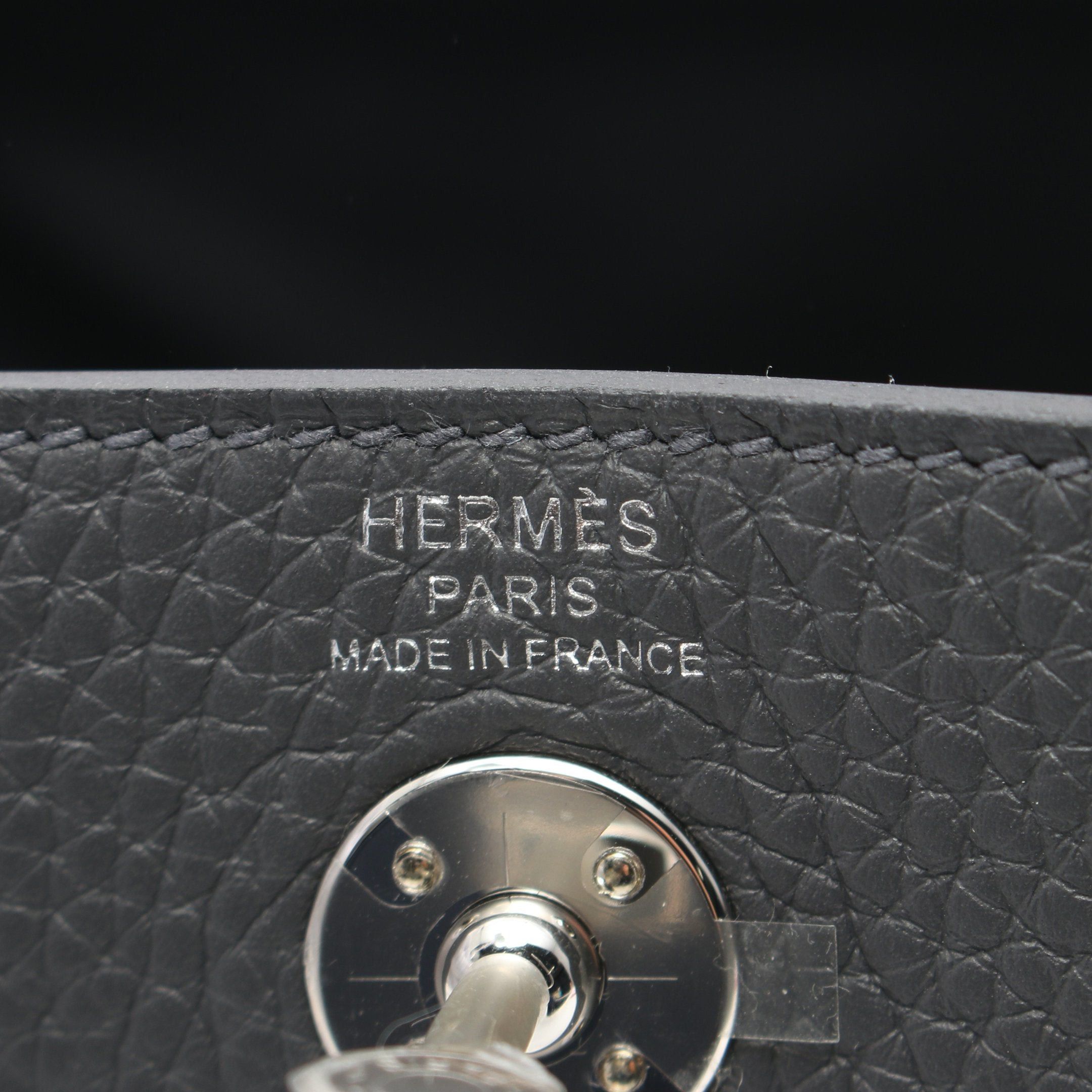 Hermes Hermes Lindy Mini Grimist Shoulder Bag Clemence Leather Gray Silver Hardware Double Engraved Size ONE SIZE - 4 Thumbnail