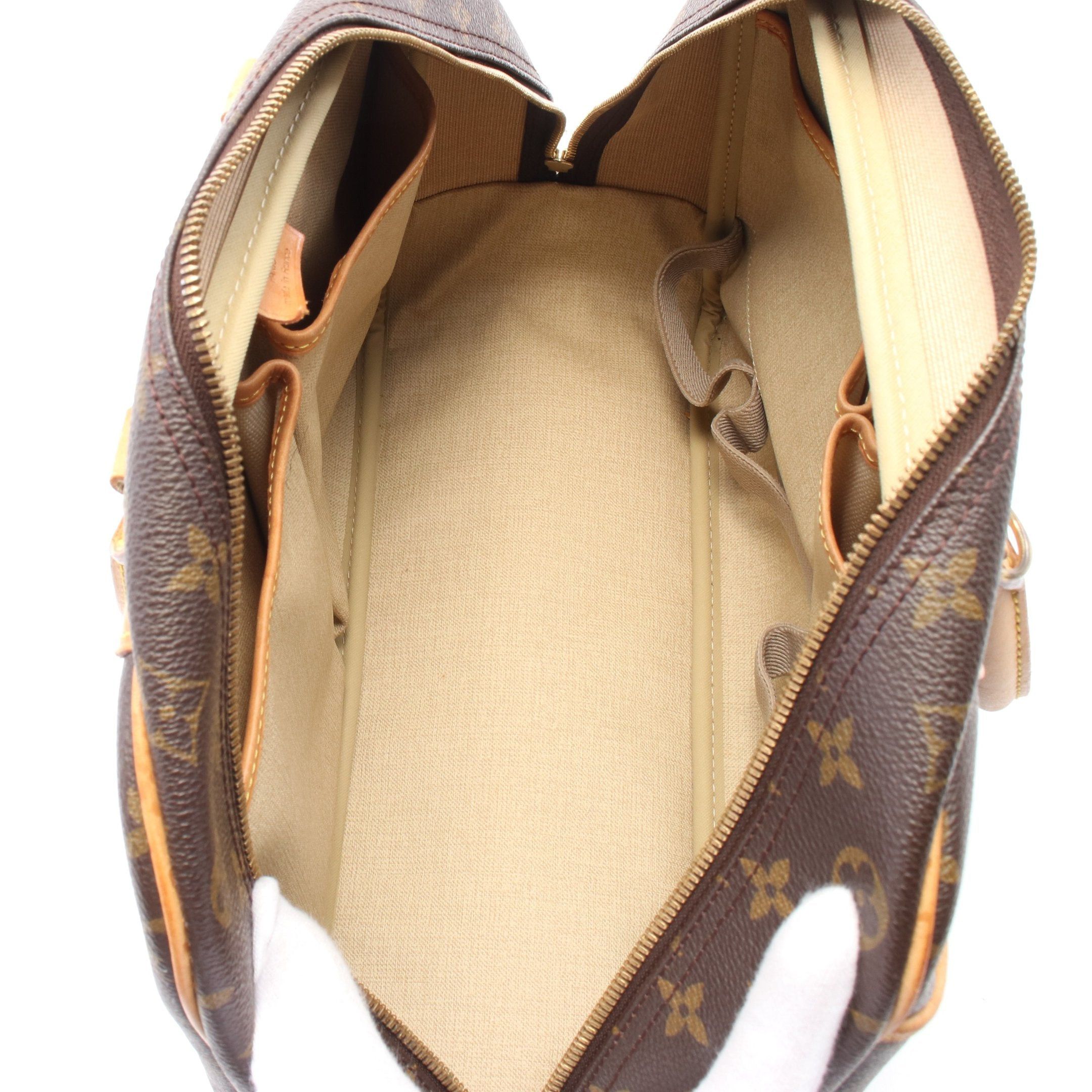 Louis Vuitton Louis Vuitton Deauville Bowling Vanity Monogram Handbag Leather Brown Size ONE SIZE - 3 Thumbnail