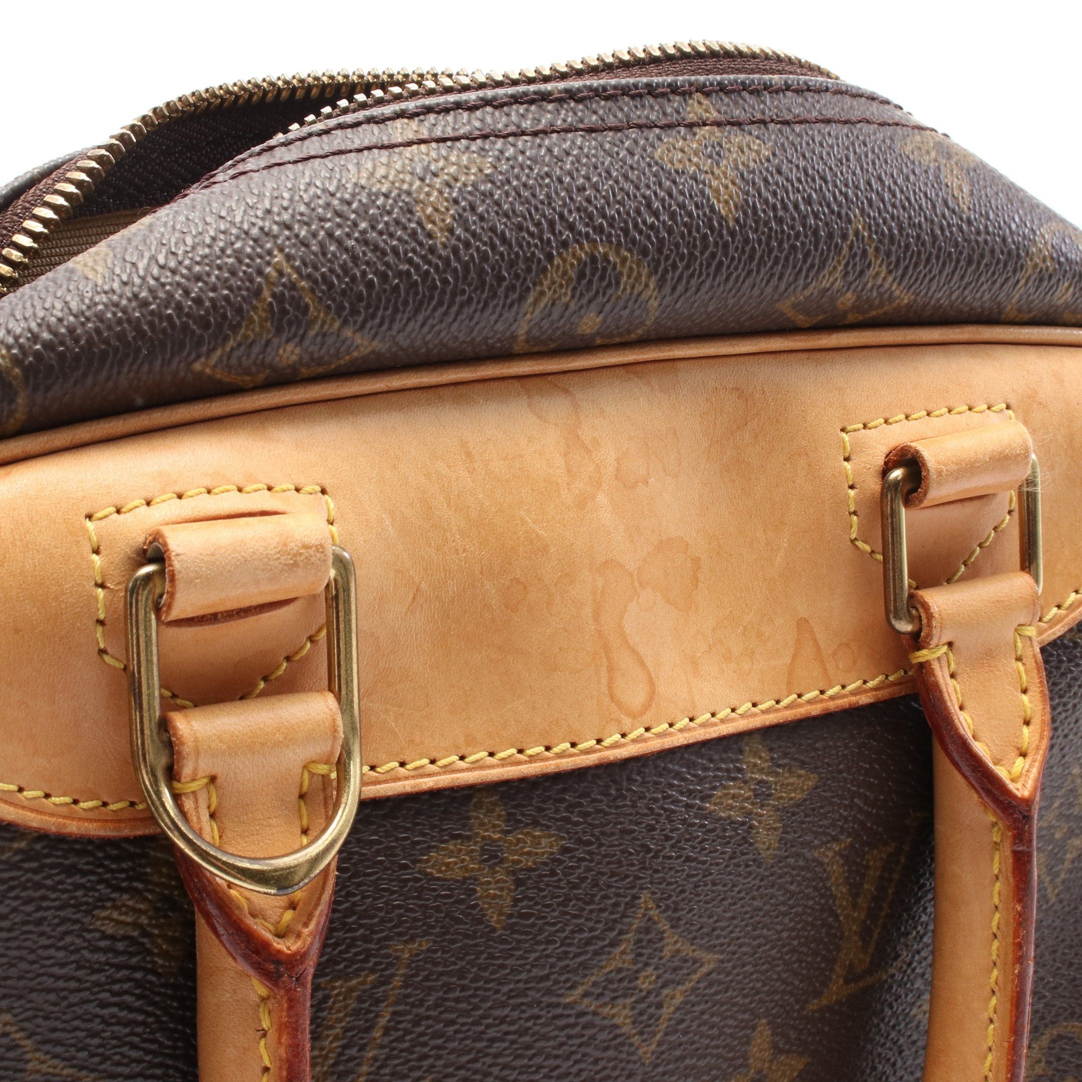 Louis Vuitton Louis Vuitton Deauville Bowling Vanity Monogram Handbag Leather Brown Size ONE SIZE - 7 Thumbnail