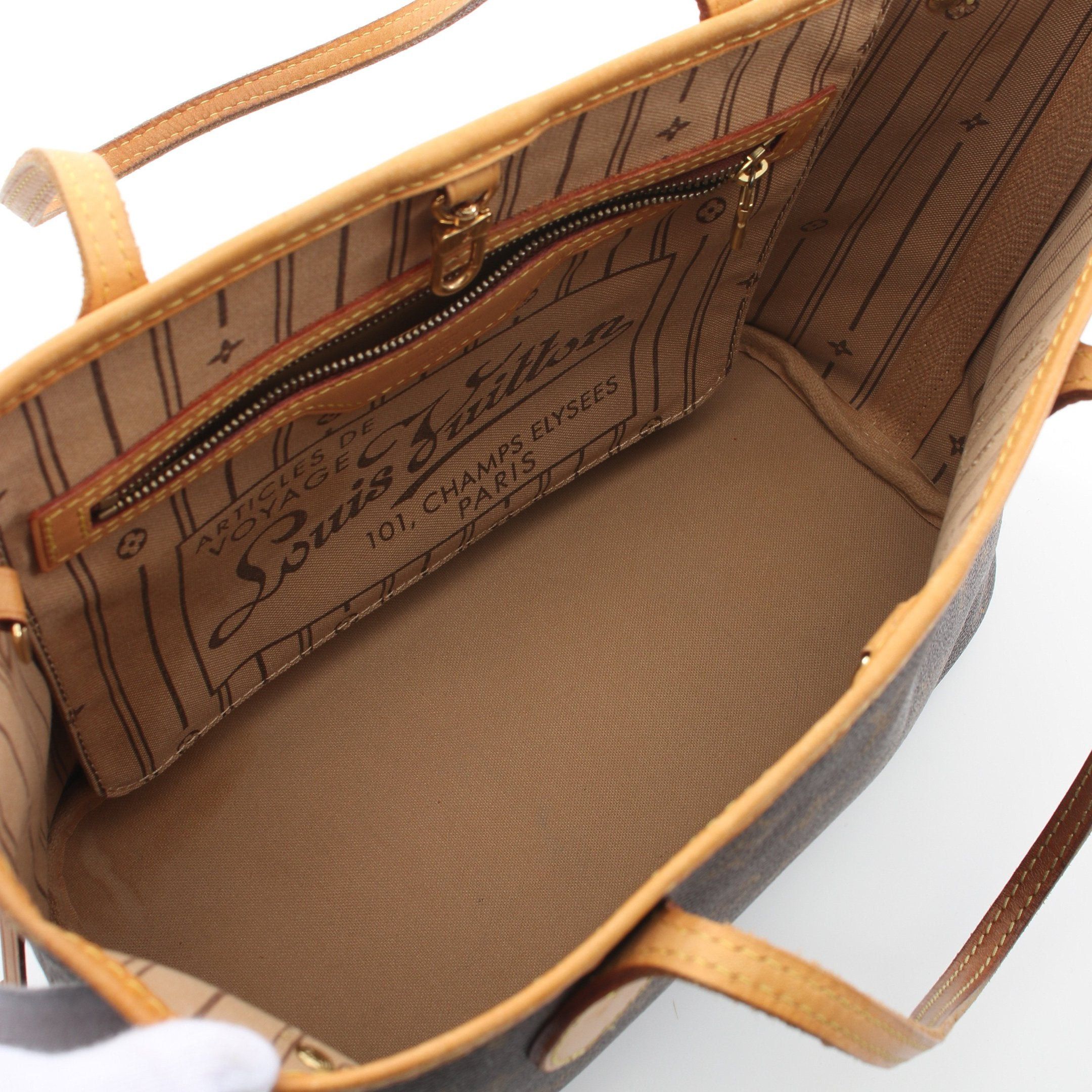 Louis Vuitton Louis Vuitton Neverfull Pm Monogram Handbag Tote Bag Leather Brown Size ONE SIZE - 3 Thumbnail