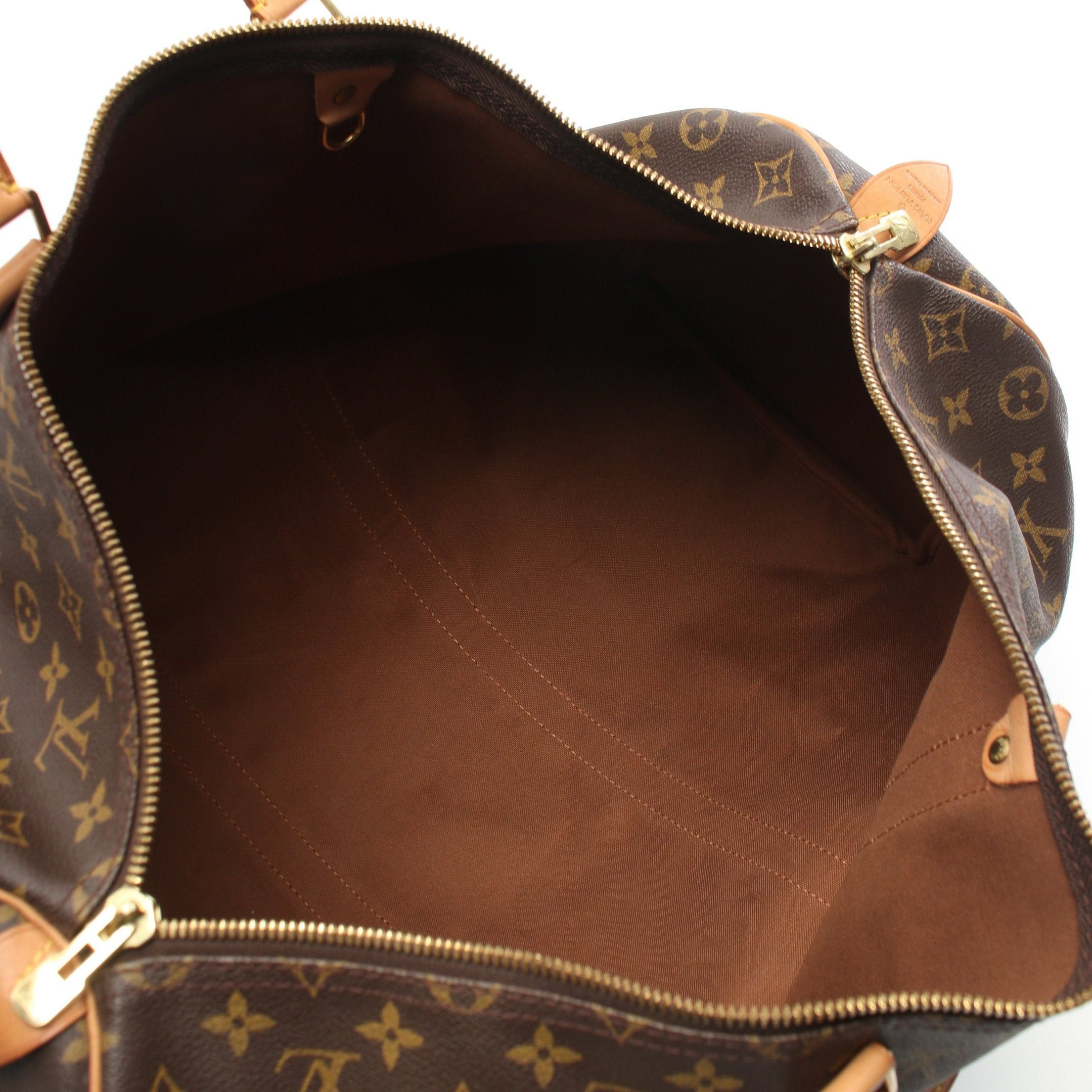 Louis Vuitton Louis Vuitton Keepall 50 Monogram Boston Bag Leather Brown Size ONE SIZE - 3 Thumbnail