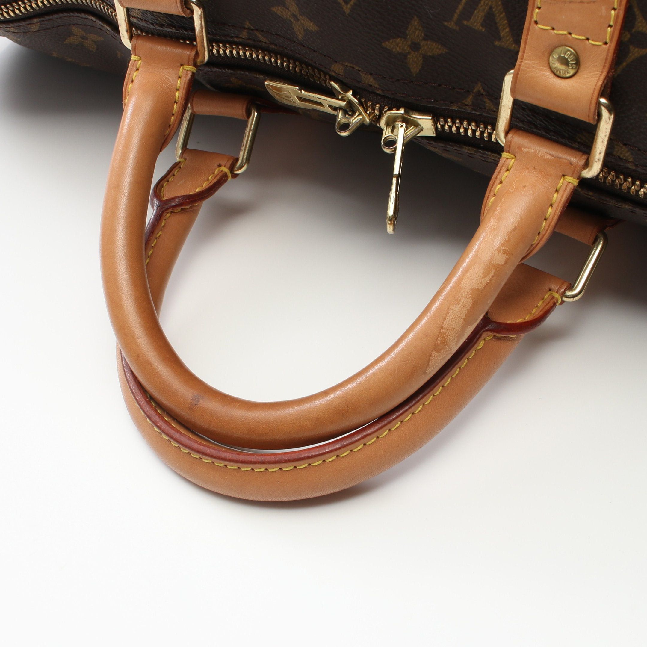Louis Vuitton Louis Vuitton Keepall 50 Monogram Boston Bag Leather Brown Size ONE SIZE - 6 Thumbnail