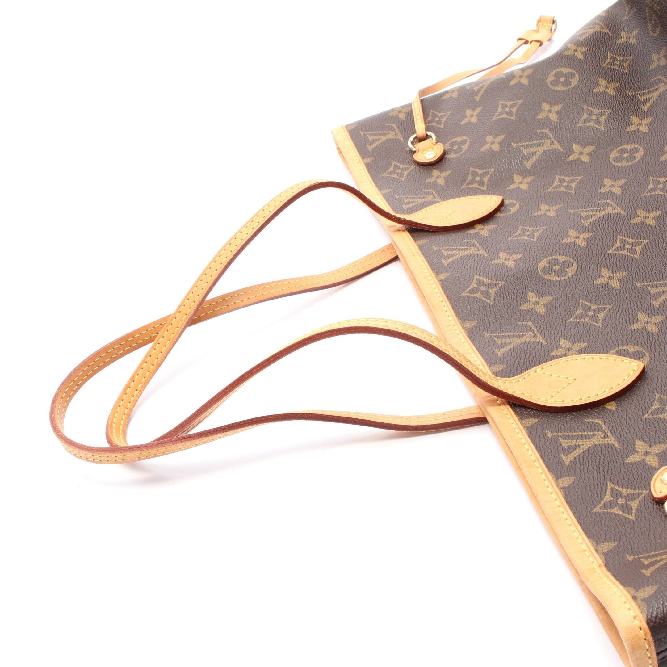 Louis Vuitton Louis Vuitton Neverfull Mm Monogram Shoulder Bag Tote Leather Brown Size ONE SIZE - 7 Thumbnail