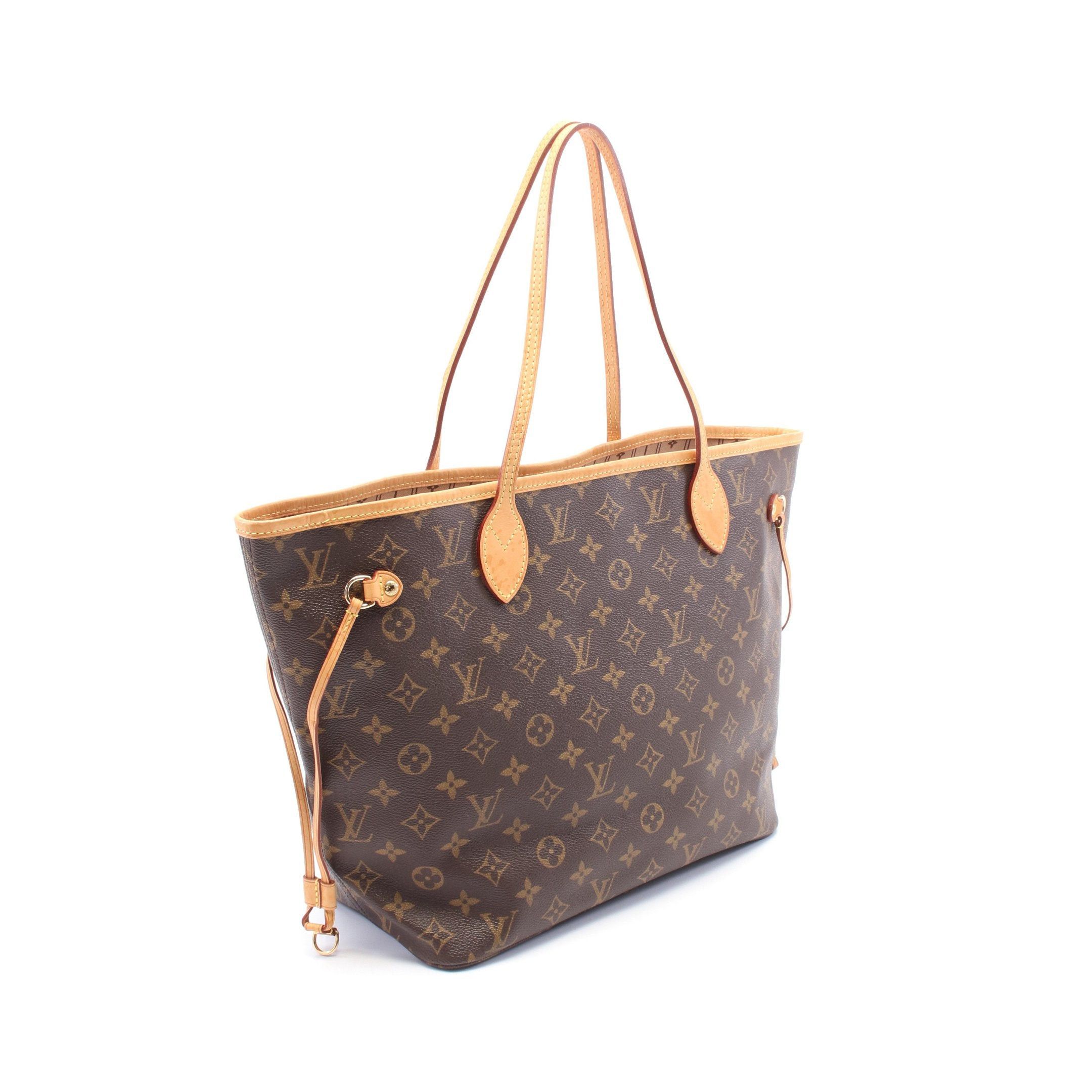 Louis Vuitton Louis Vuitton Neverfull Mm Monogram Shoulder Bag Tote Leather Brown Size ONE SIZE - 2 Thumbnail