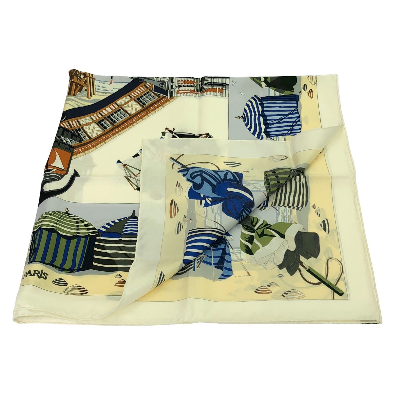 Hermes Hermes Carré Scarf Silk Ivory Size ONE SIZE - 2 Thumbnail