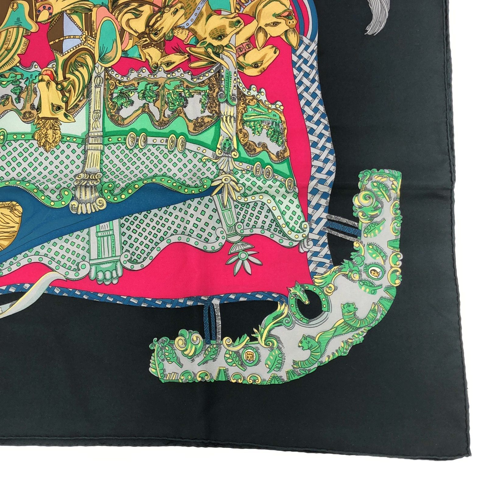 Hermes Hermes Carré Scarf Silk Black Size ONE SIZE - 3 Thumbnail
