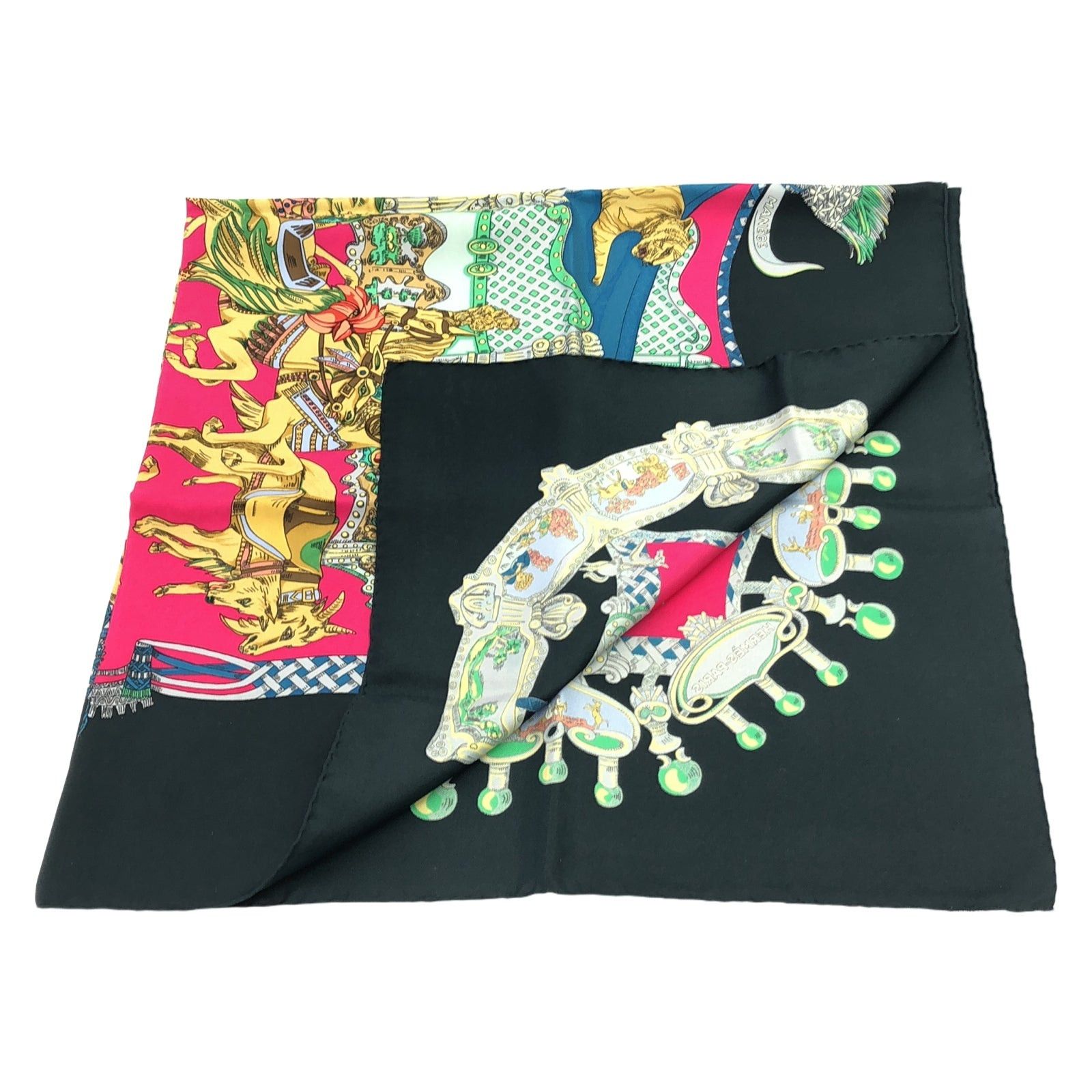 Hermes Hermes Carré Scarf Silk Black Size ONE SIZE - 2 Thumbnail