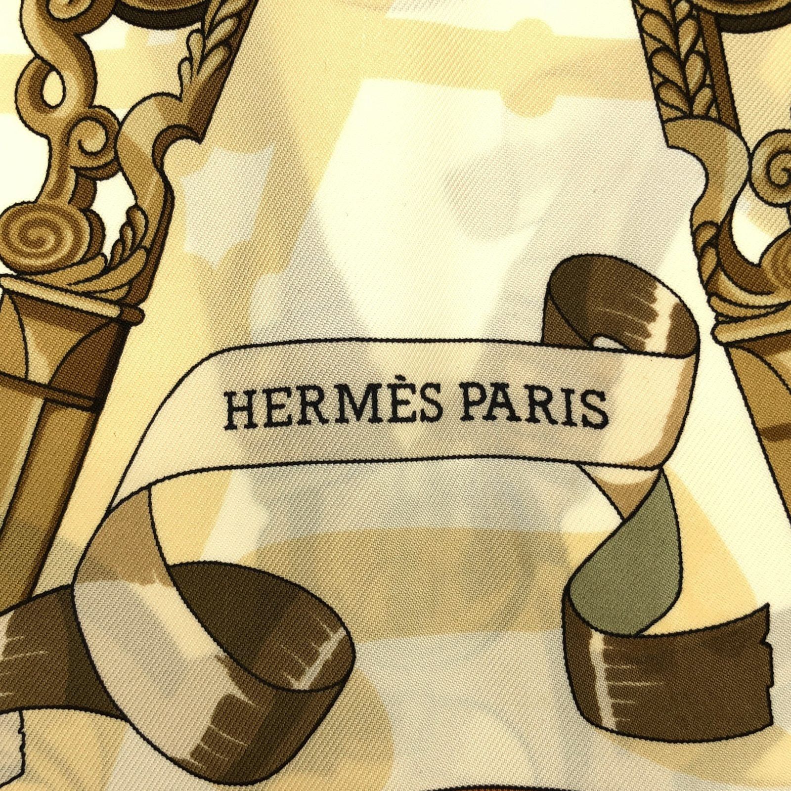 Hermes Hermes Scarf Silk Beige Size ONE SIZE - 4 Thumbnail