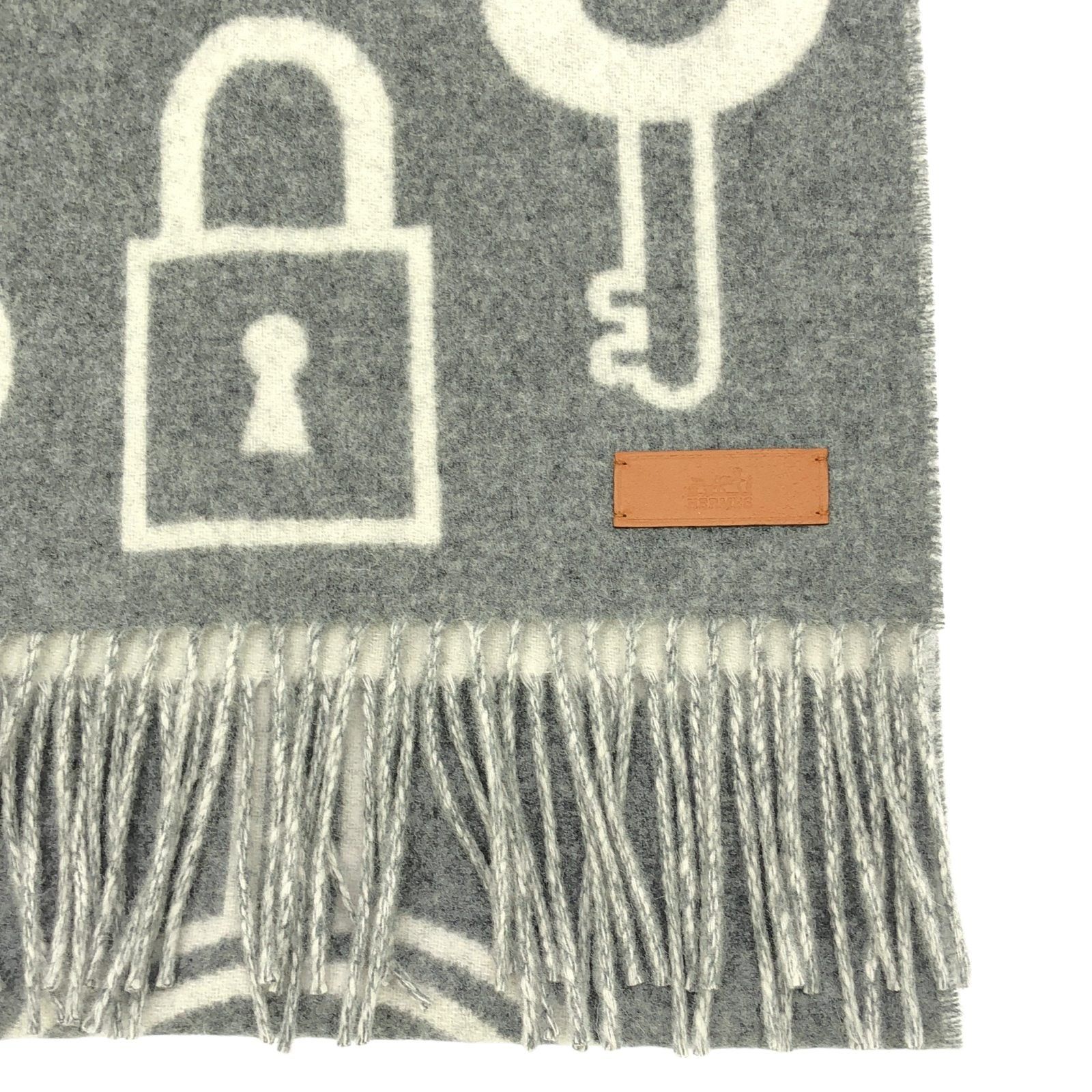 Hermes Hermes Scarf Cashmere Gray Size ONE SIZE - 3 Thumbnail