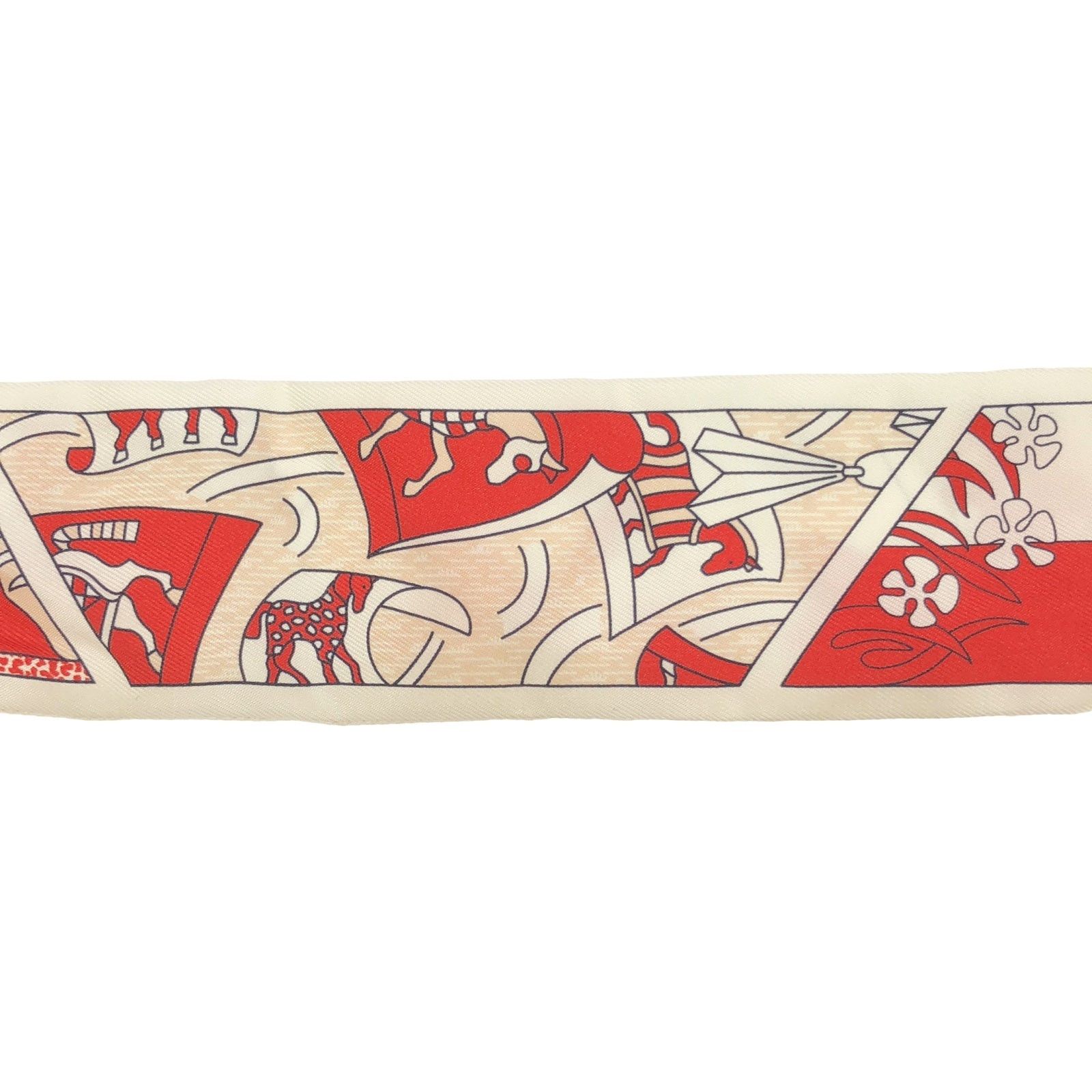 Hermes Hermes Twilly Scarf Silk Red Size ONE SIZE - 5 Thumbnail