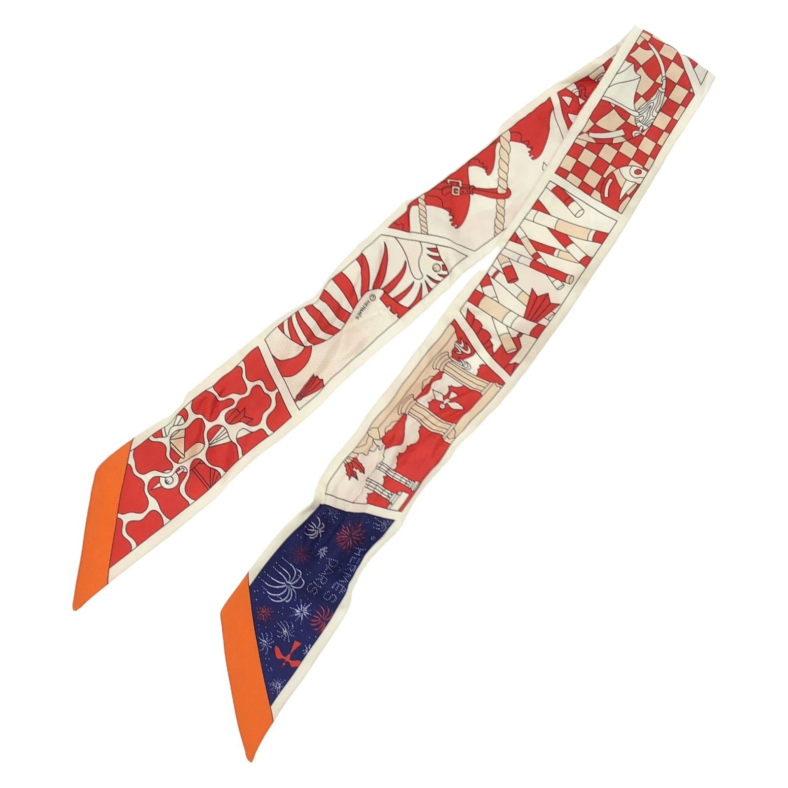 Hermes Hermes Twilly Scarf Silk Red Size ONE SIZE - 2 Thumbnail