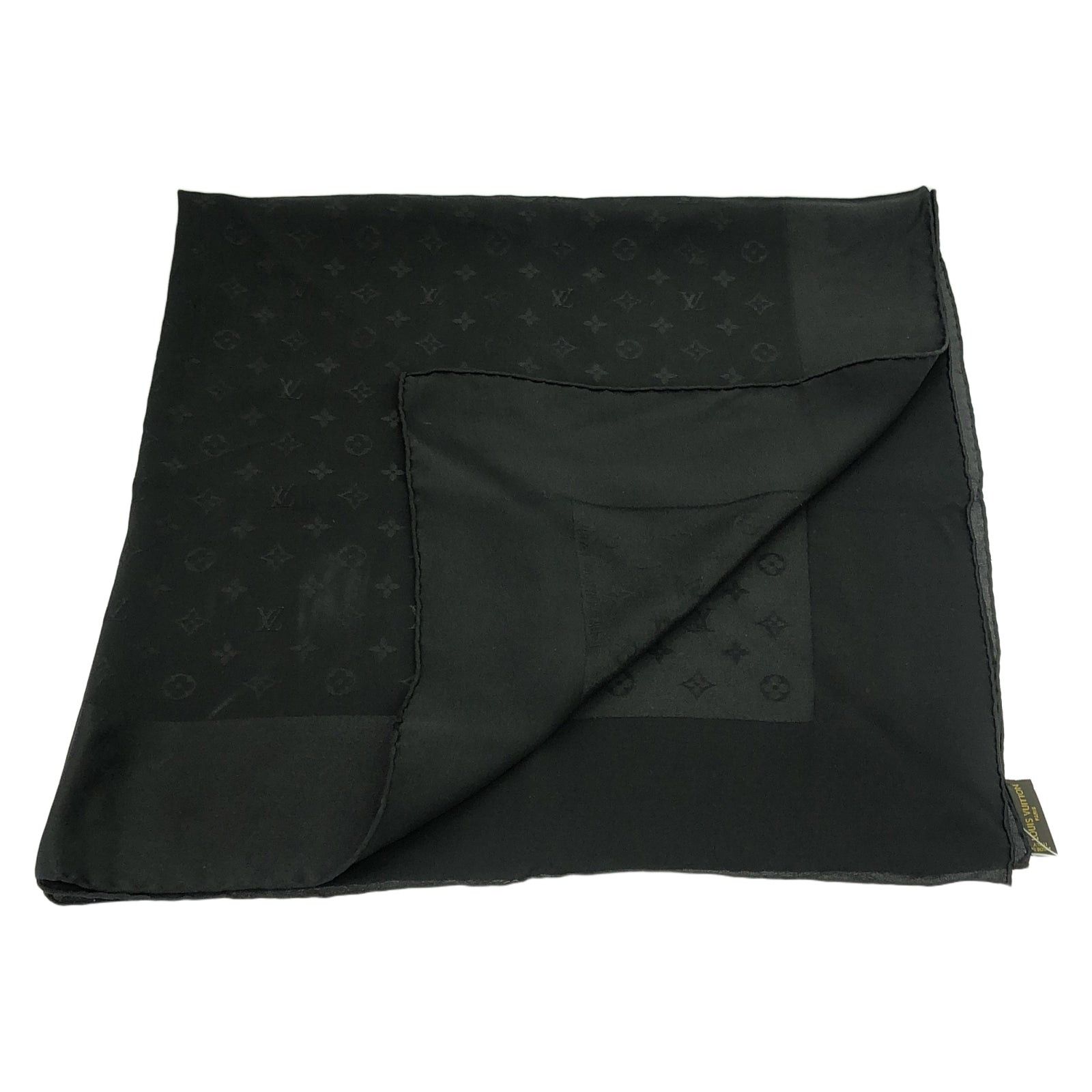 Louis Vuitton Louis Vuitton Scarf Silk Black Size ONE SIZE - 2 Thumbnail