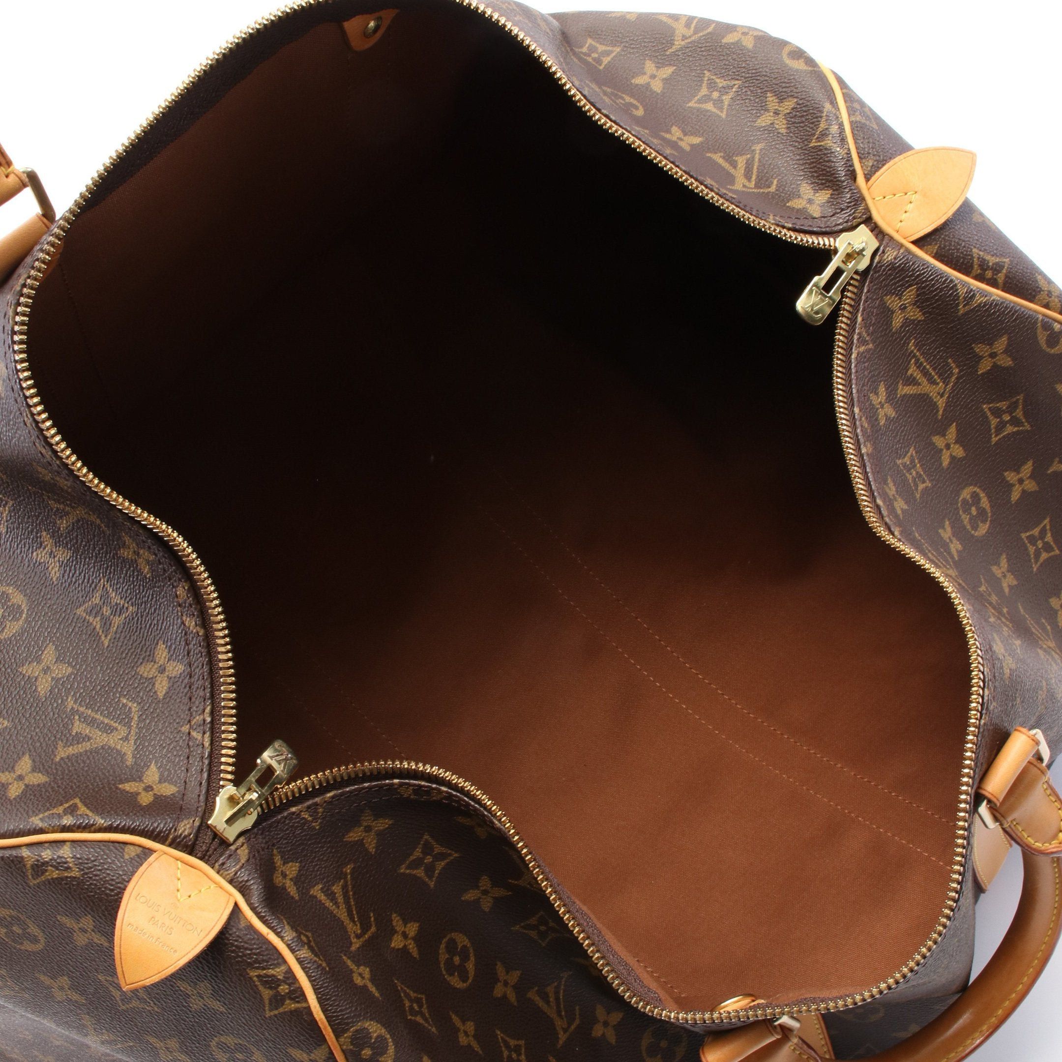 Louis Vuitton Louis Vuitton Keepall 55 Monogram Boston Bag Leather Brown Size ONE SIZE - 3 Thumbnail