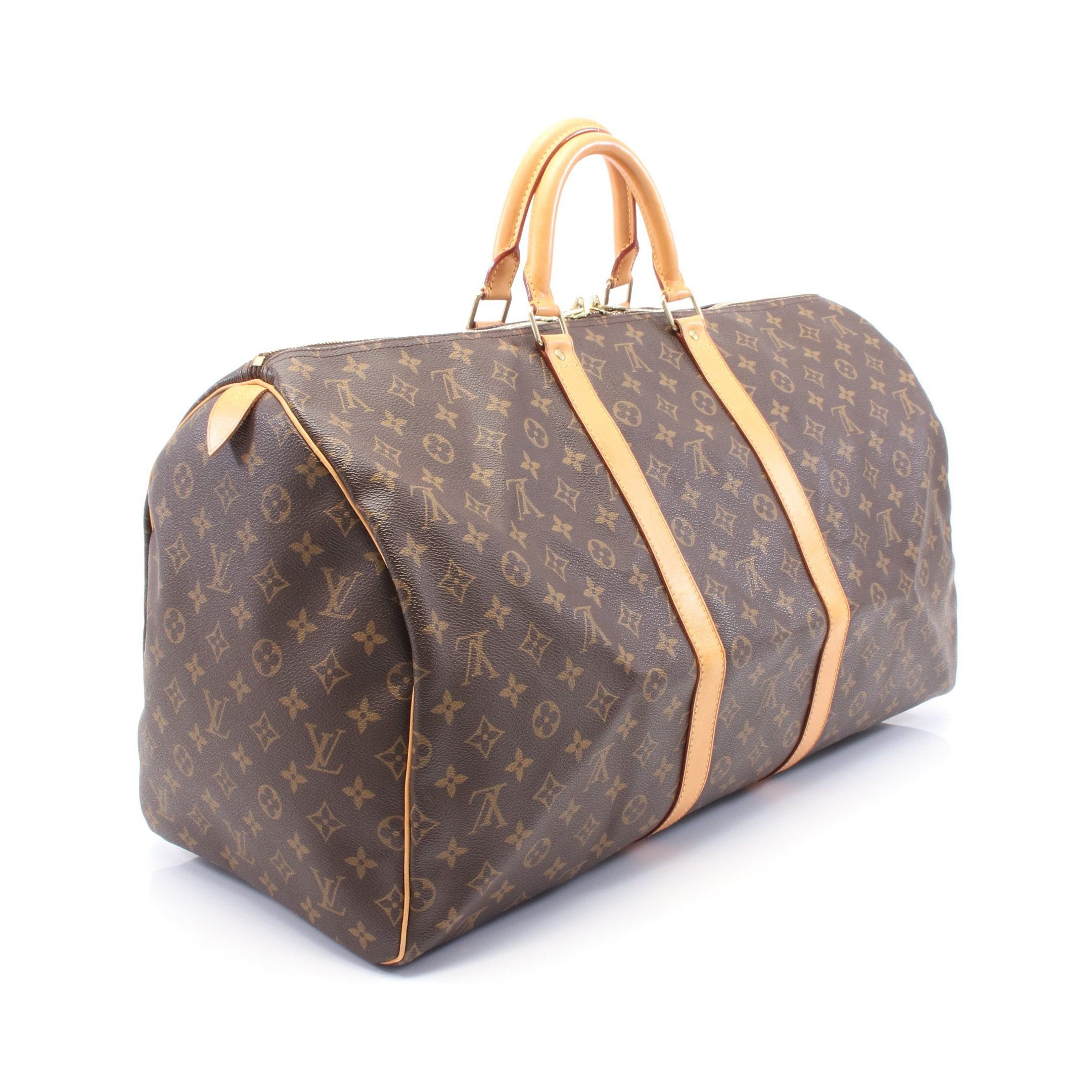 Louis Vuitton Louis Vuitton Keepall 55 Monogram Boston Bag Leather Brown Size ONE SIZE - 2 Thumbnail