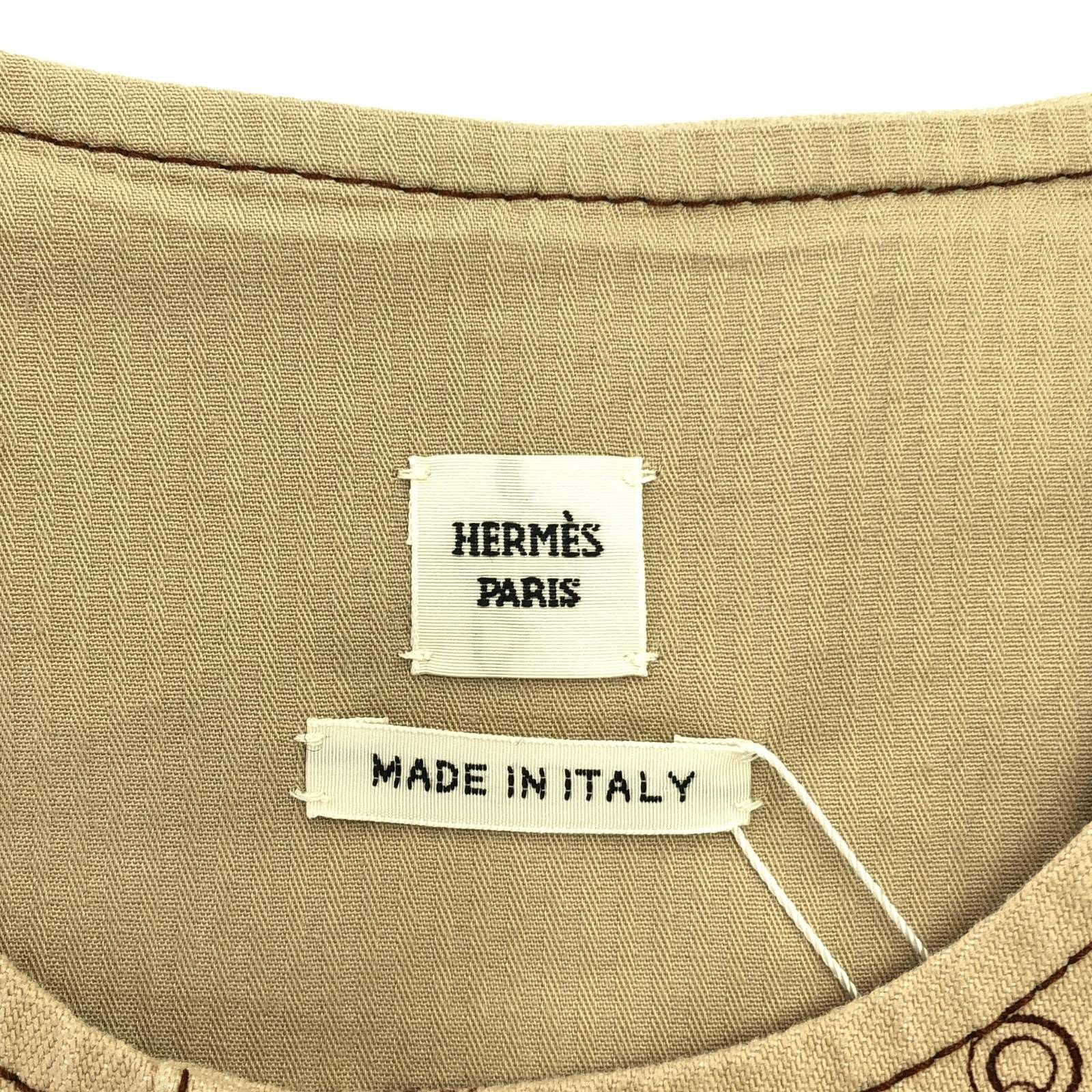 Hermes Hermes Gilet Tops Cotton Beige Size ONE SIZE - 5 Thumbnail