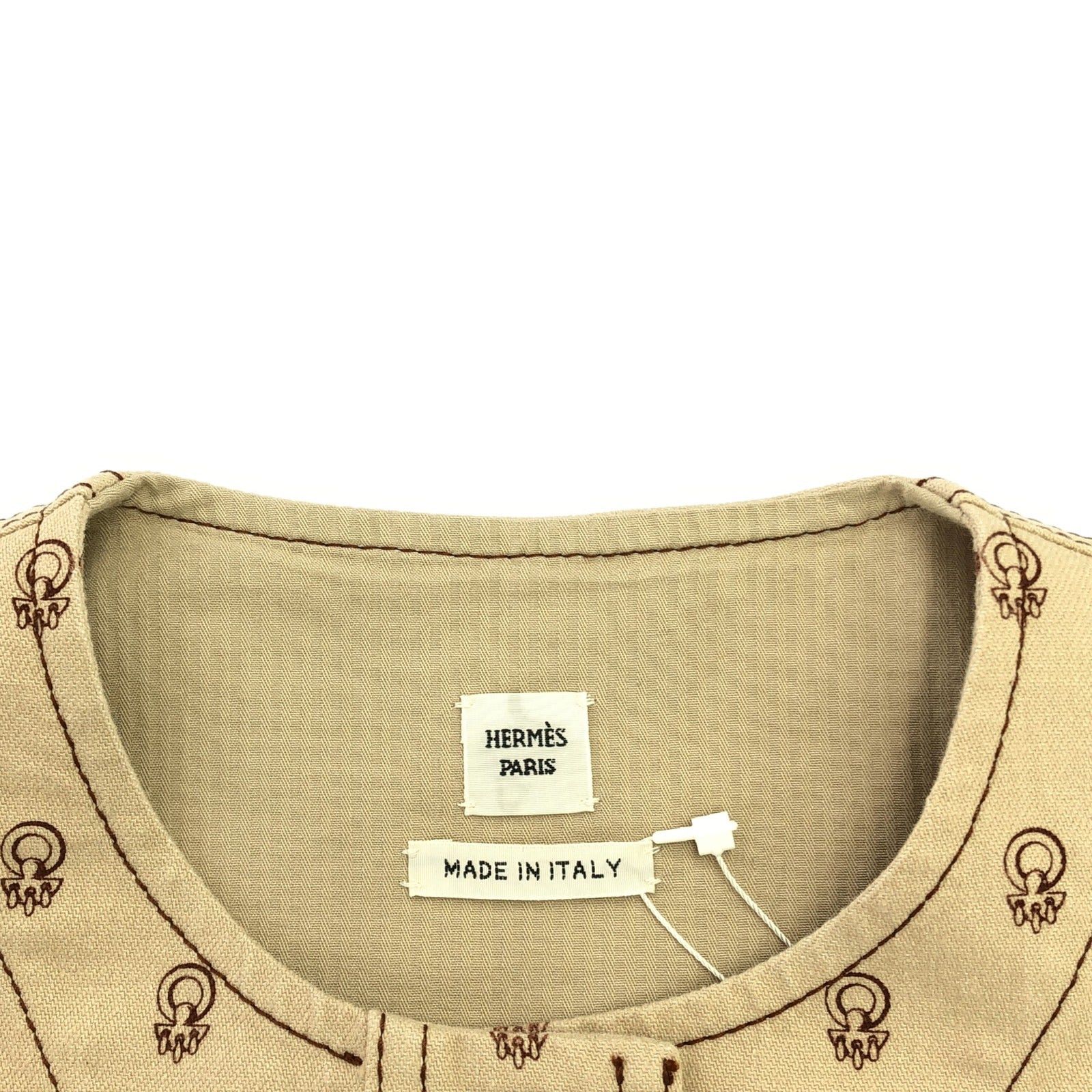 Hermes Hermes Gilet Tops Cotton Beige Size ONE SIZE - 10 Thumbnail