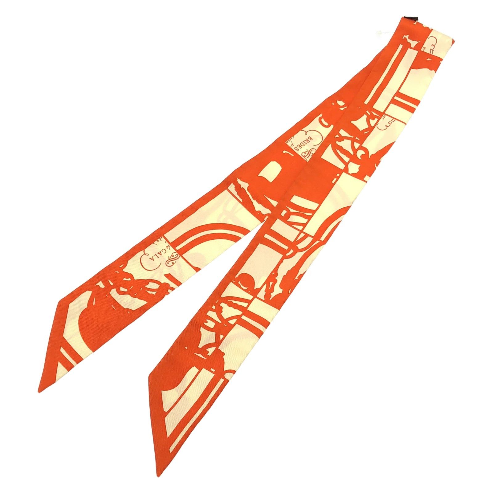 Hermes Hermes Twilly Scarf Silk Orange Size ONE SIZE - 2 Thumbnail