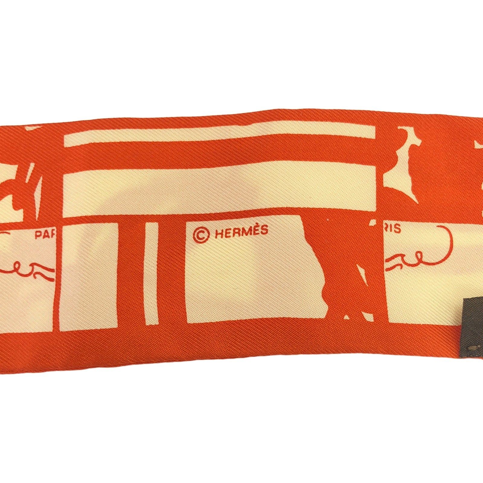Hermes Hermes Twilly Scarf Silk Orange Size ONE SIZE - 3 Thumbnail