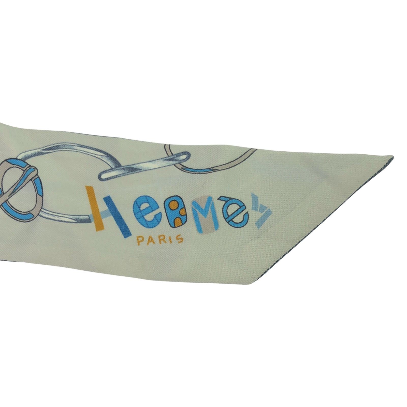 Hermes Hermes Twilly Scarf Silk Blue Size ONE SIZE - 2 Thumbnail