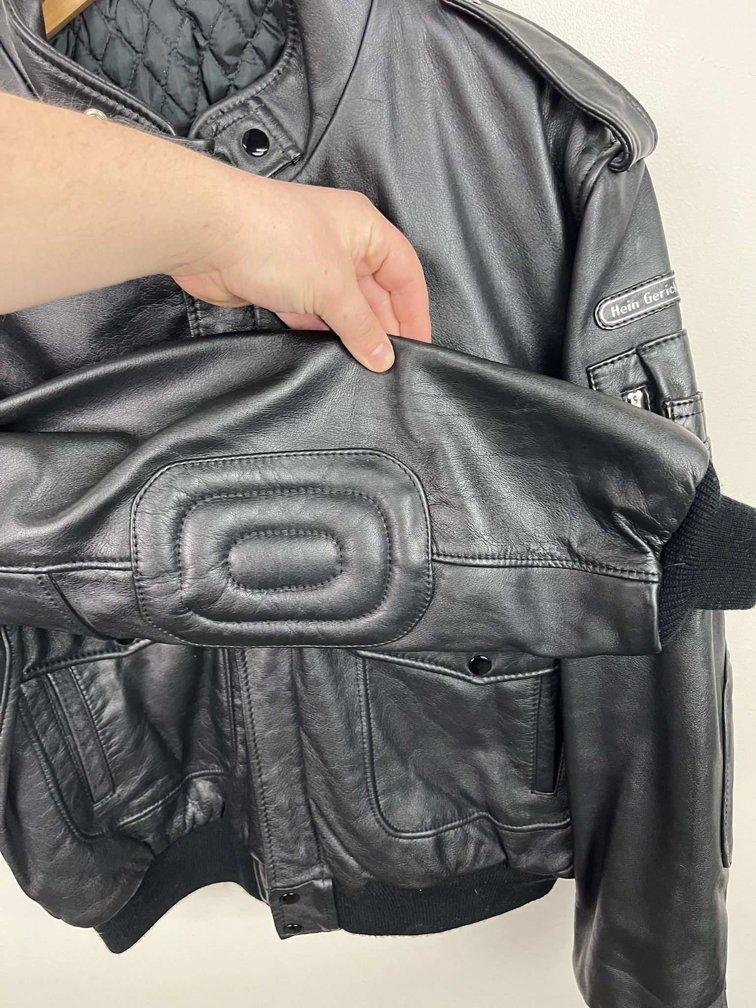 Vintage × Wilsons Leather Vintage Hein Gericke 90s Leather Jacket padded Motorcycle Jacket Size L (50) Size US L / EU 52-54 / 3 - 2 Thumbnail
