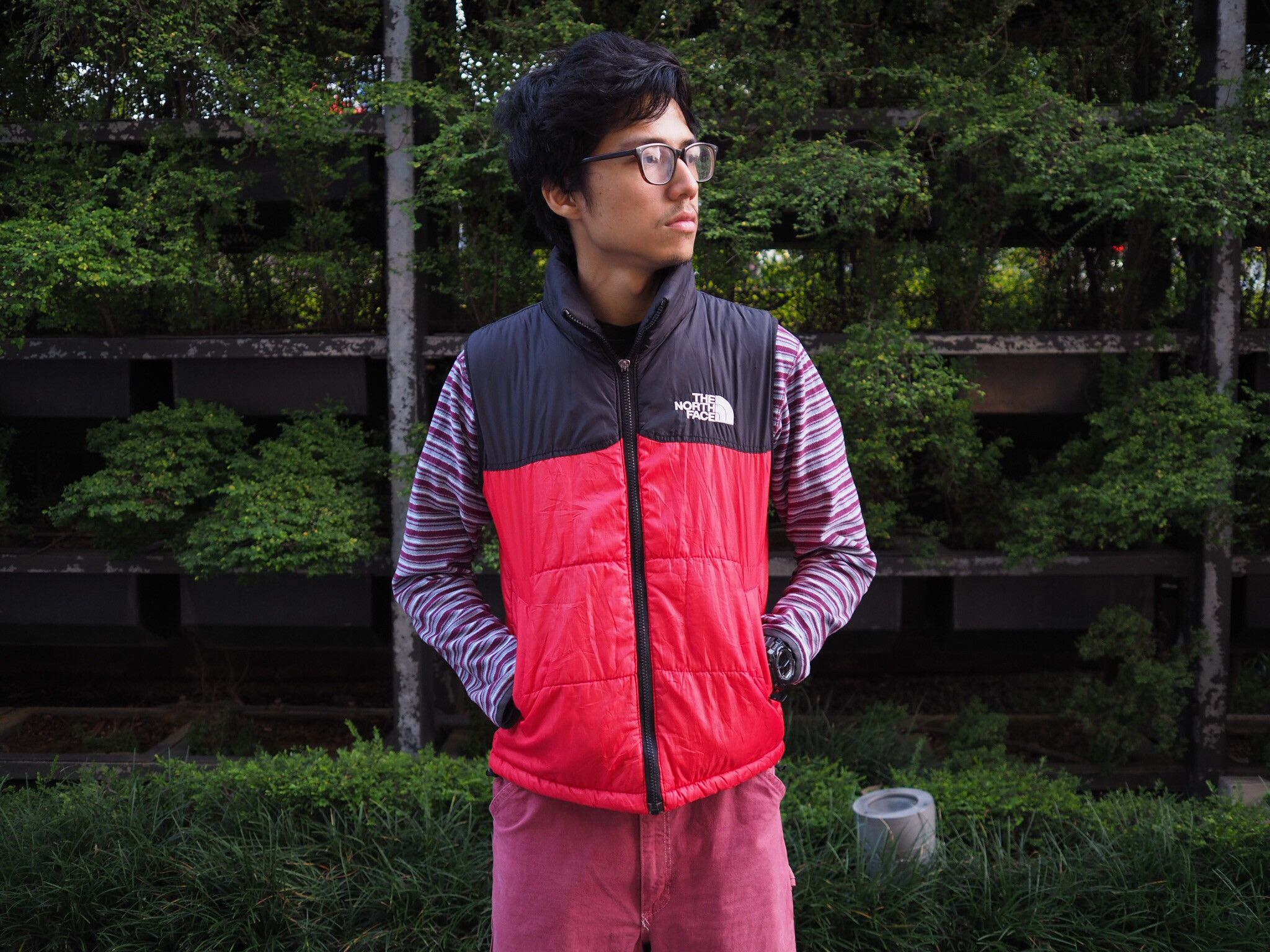 North face gilet red online