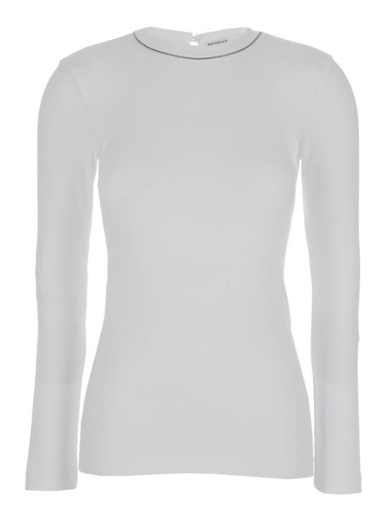 Brunello Cucinelli BRUNELLO CUCINELLI Women Tops MPTC8BJ300C159 White Size XS / US 0-2 / IT 36-38 - 3 Thumbnail