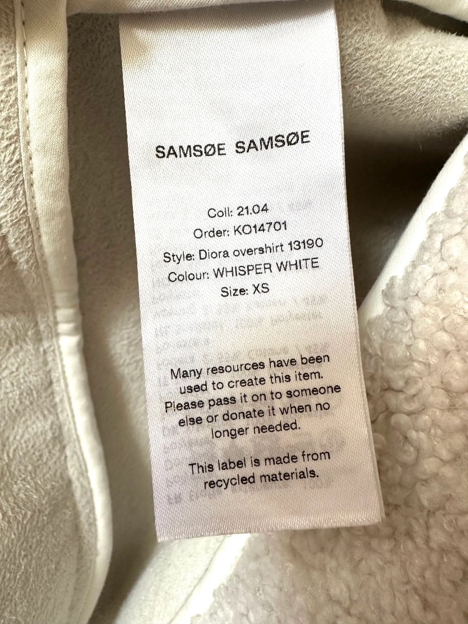 Samsoe Samsoe Samsoe & Samsoe DIORA OVERSHIRT- WHISPER WHITE Jacket Size XS / US 0-2 / IT 36-38 - 3 Thumbnail