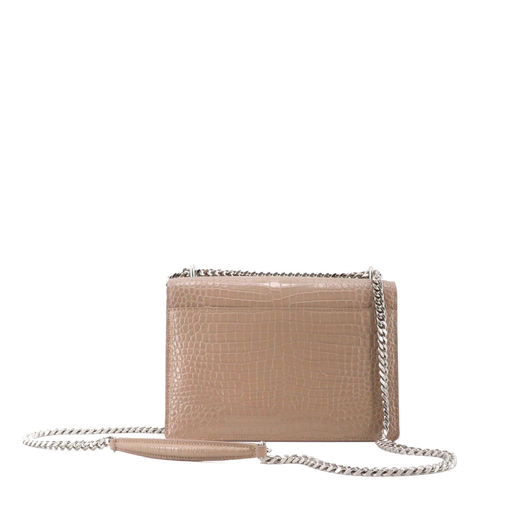Saint Laurent Paris SAINT LAURENT - Saint Laurent Sunset Medium shoulder bag in brown croc-embossed leather Size ONE SIZE - 3 Thumbnail