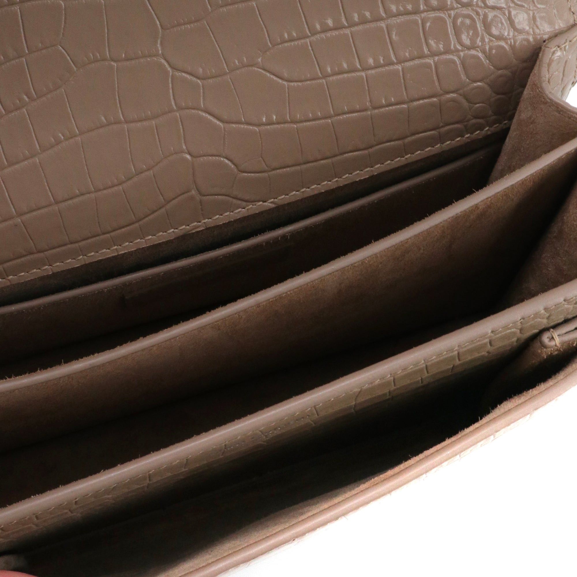Saint Laurent Paris SAINT LAURENT - Saint Laurent Sunset Medium shoulder bag in brown croc-embossed leather Size ONE SIZE - 8 Thumbnail