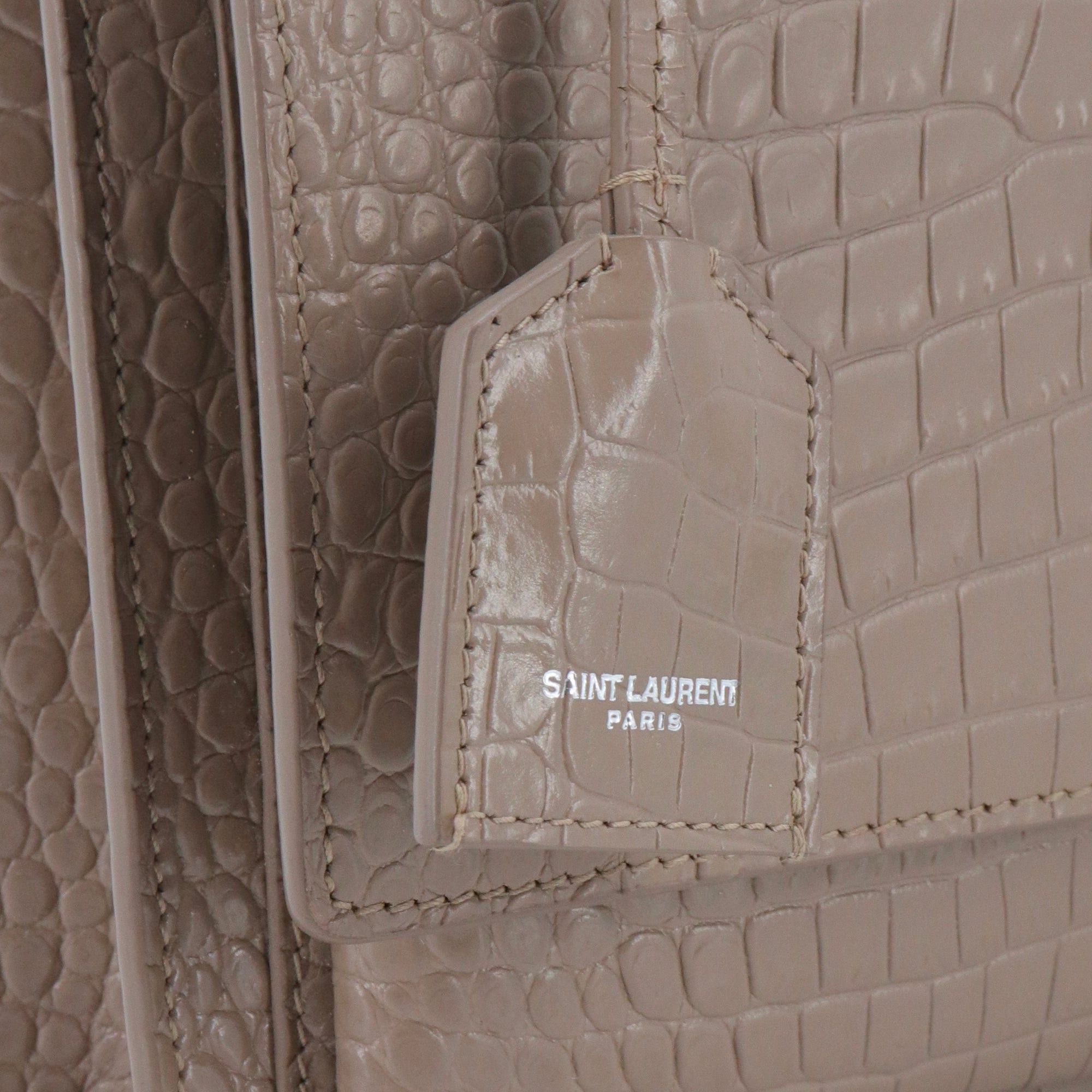 Saint Laurent Paris SAINT LAURENT - Saint Laurent Sunset Medium shoulder bag in brown croc-embossed leather Size ONE SIZE - 5 Thumbnail