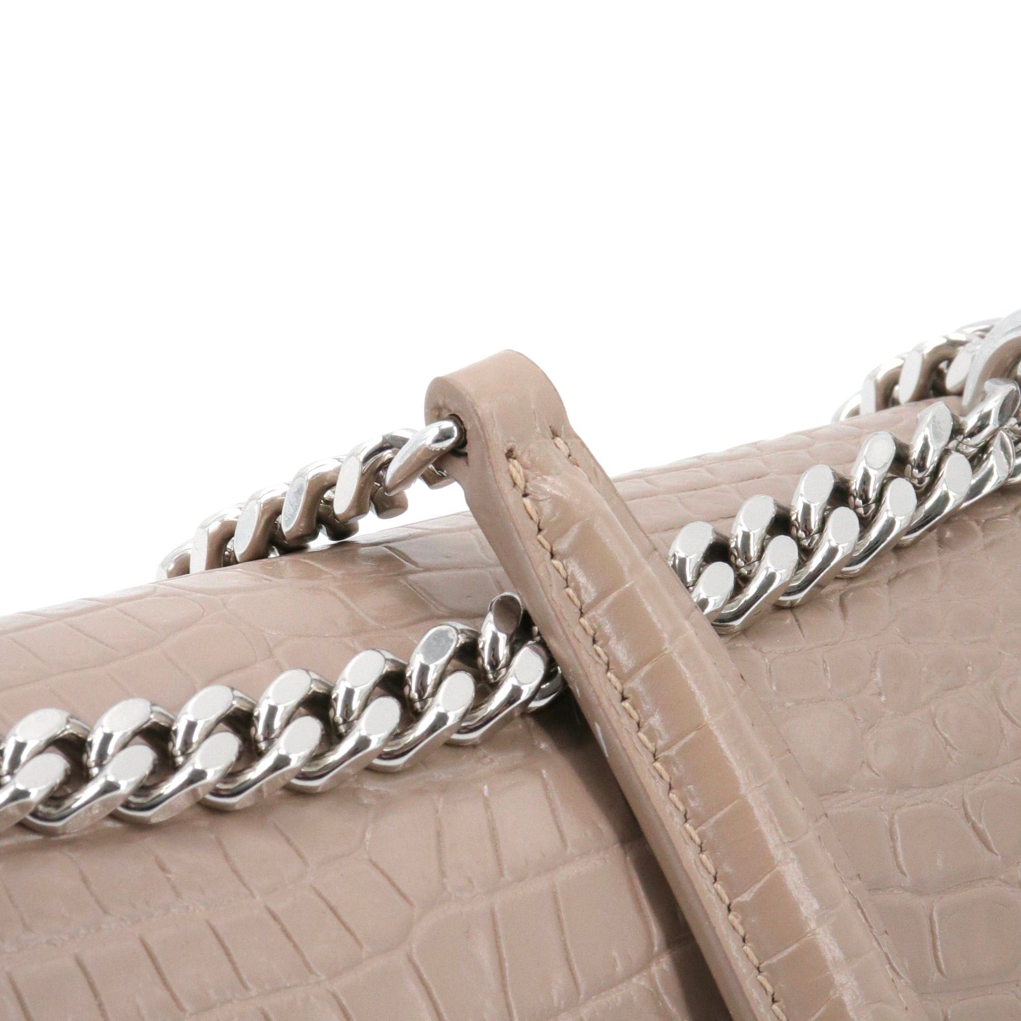 Saint Laurent Paris SAINT LAURENT - Saint Laurent Sunset Medium shoulder bag in brown croc-embossed leather Size ONE SIZE - 7 Thumbnail