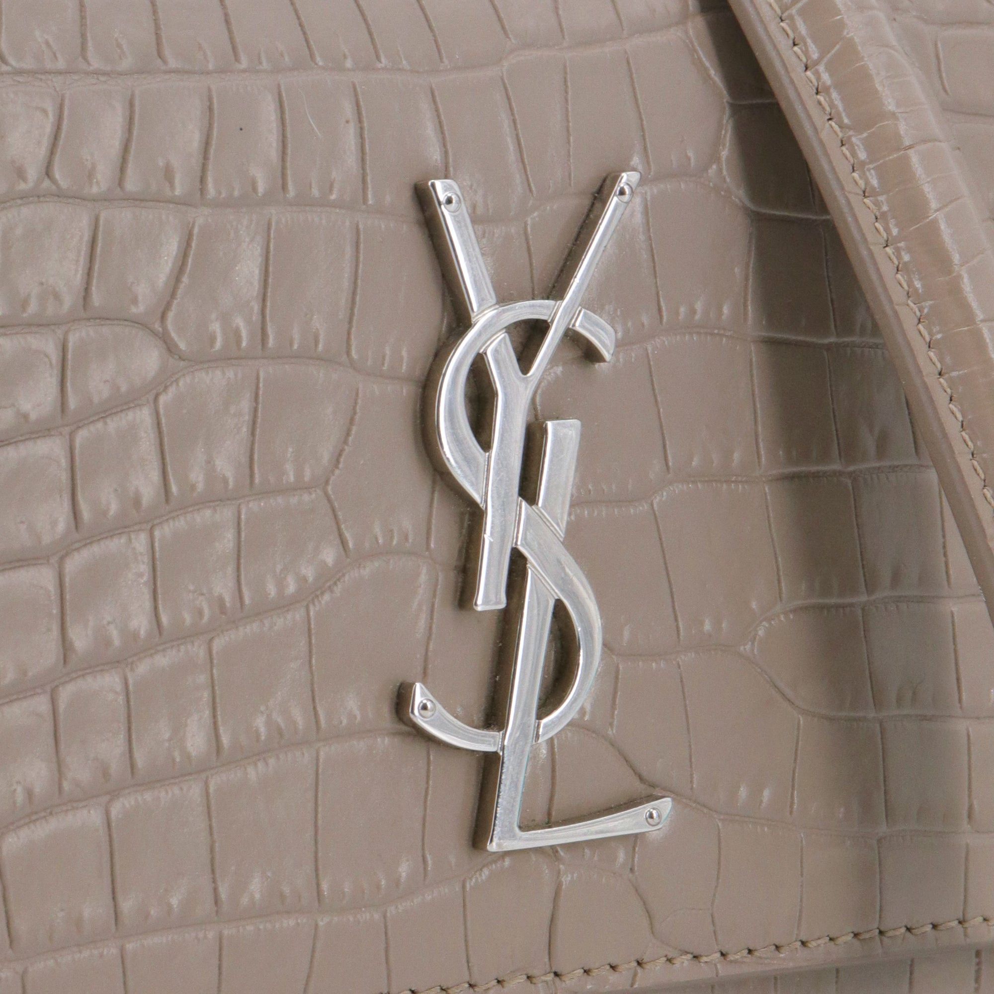 Saint Laurent Paris SAINT LAURENT - Saint Laurent Sunset Medium shoulder bag in brown croc-embossed leather Size ONE SIZE - 6 Thumbnail