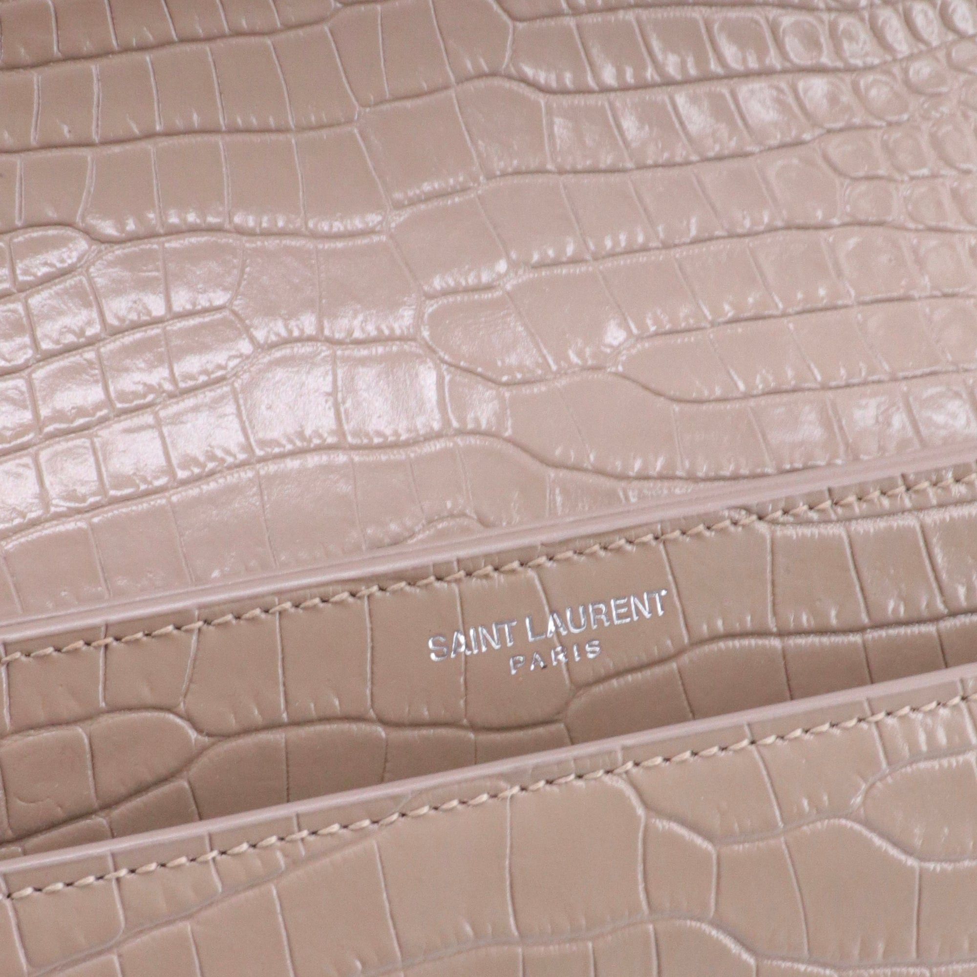 Saint Laurent Paris SAINT LAURENT - Saint Laurent Sunset Medium shoulder bag in brown croc-embossed leather Size ONE SIZE - 9 Thumbnail