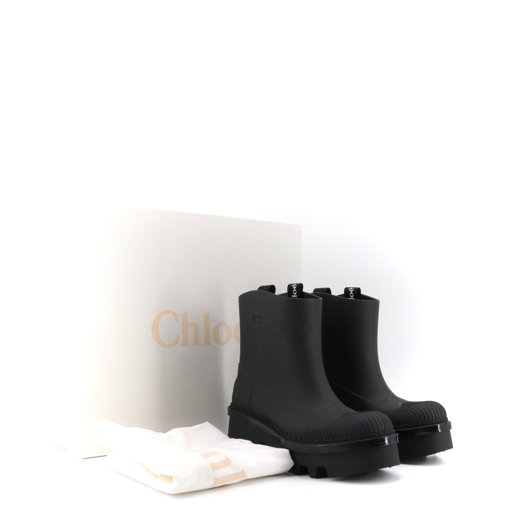 Chloe CHLOÉ - Raina Chloé rain boots in black rubber (T38) Size US 7 / IT 37 - 7 Thumbnail