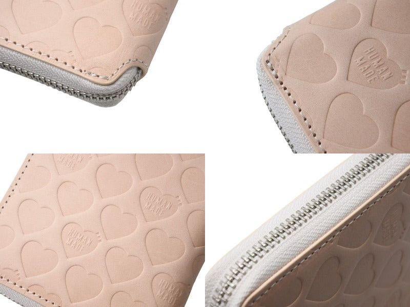 小物 HUMAN MADE LEATHER ZIP WALLET beige HUMAN MADE LEATHER ZIP WALLET