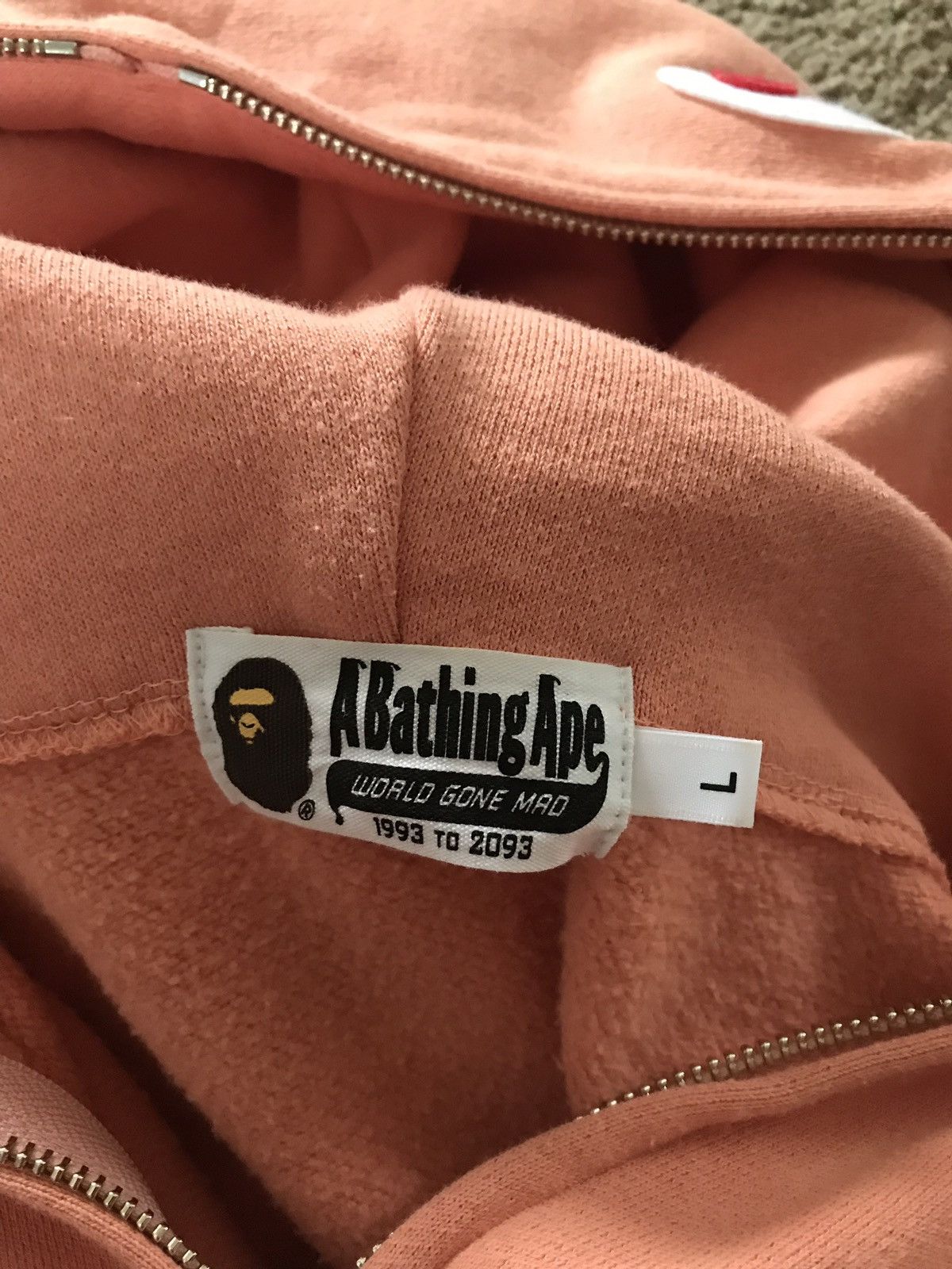 Bape Salmon Pink PONR Point of No Return Bape Shark Hoodie Size US L / EU 52-54 / 3 - 3 Thumbnail