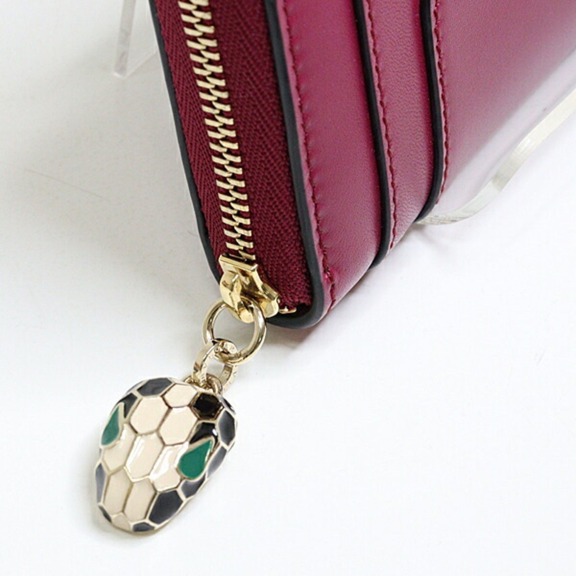 Bvlgari BVLGARI Serpenti Coin Case Wine Red Snake Card Size ONE SIZE - 5 Thumbnail