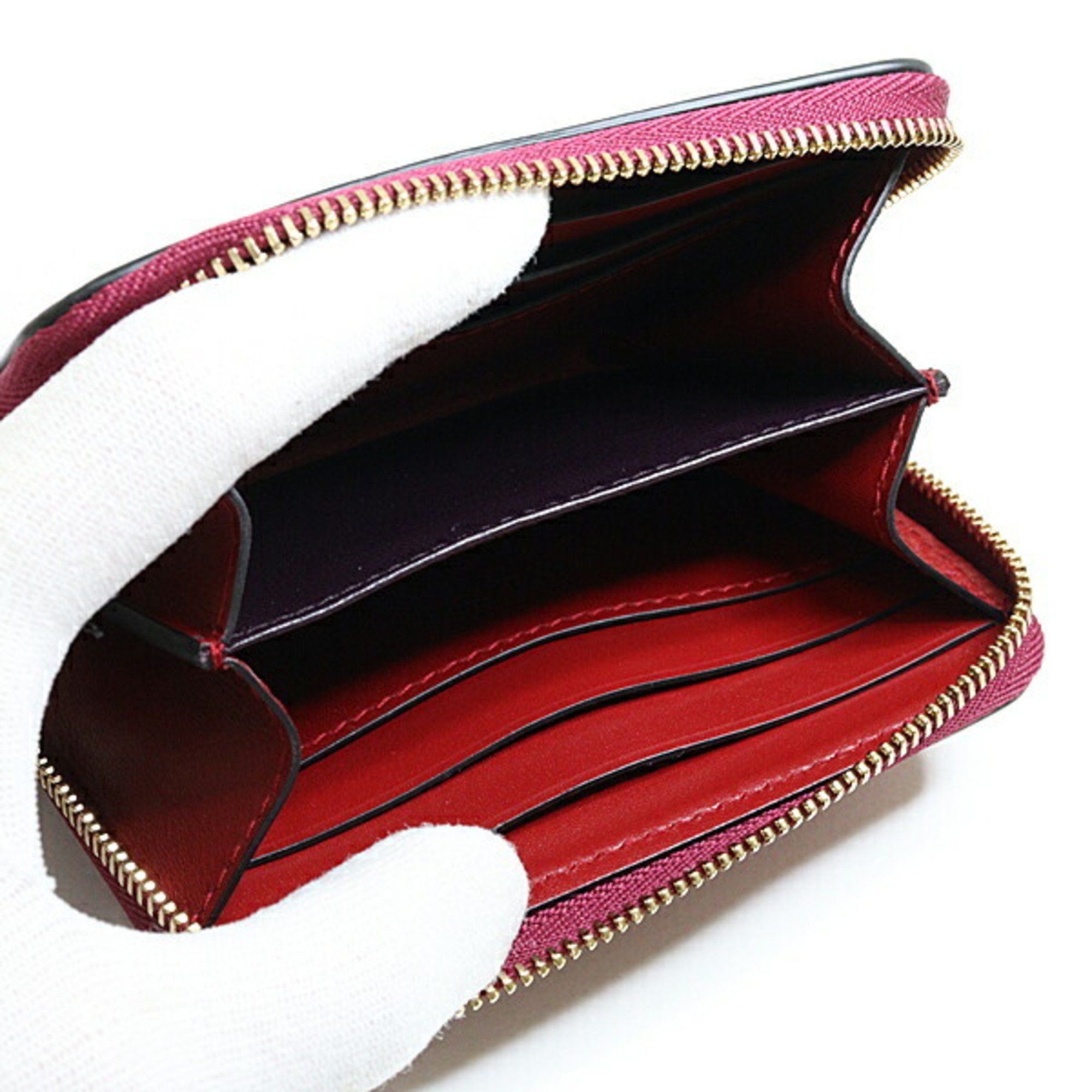 Bvlgari BVLGARI Serpenti Coin Case Wine Red Snake Card Size ONE SIZE - 4 Thumbnail