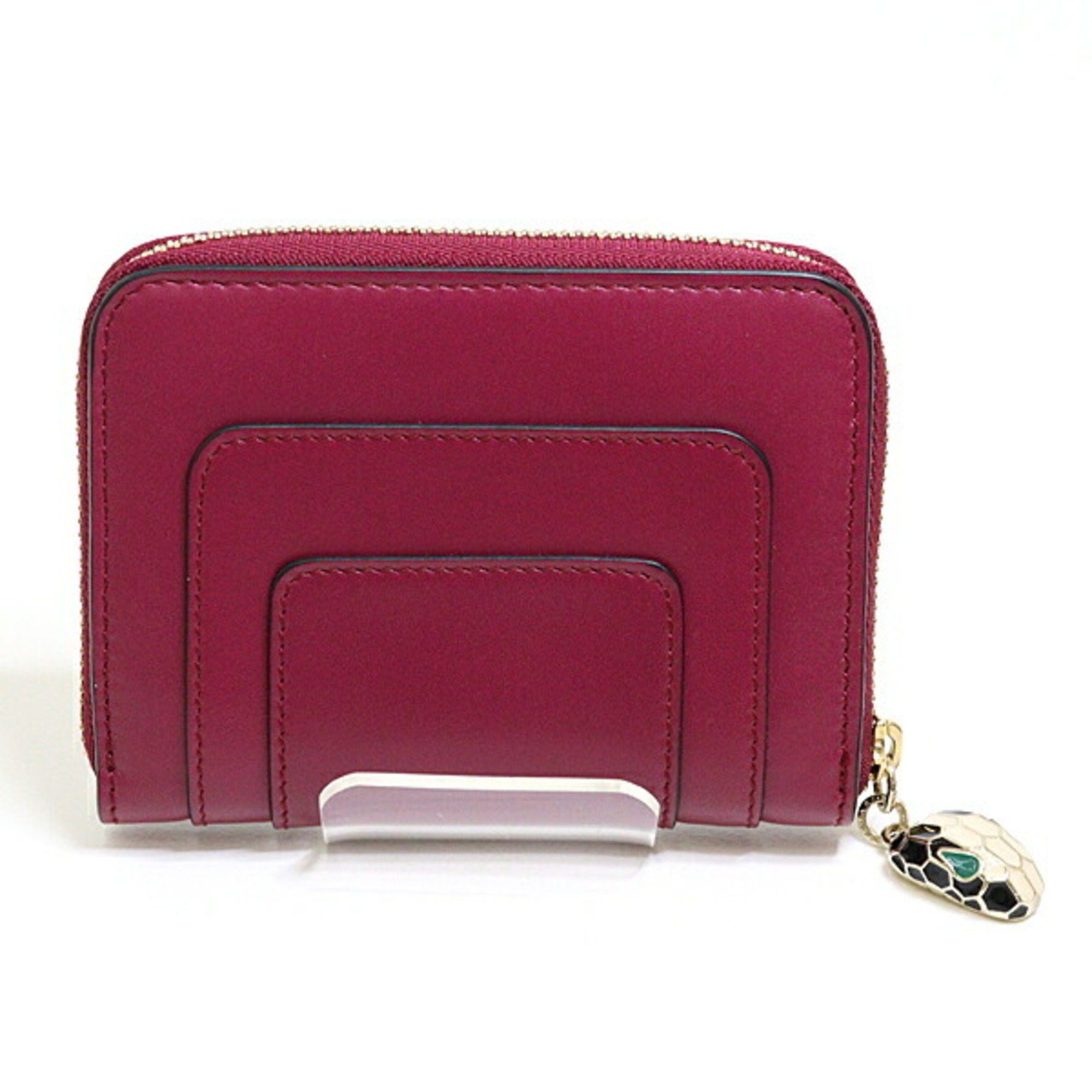 Bvlgari BVLGARI Serpenti Coin Case Wine Red Snake Card Size ONE SIZE - 3 Thumbnail